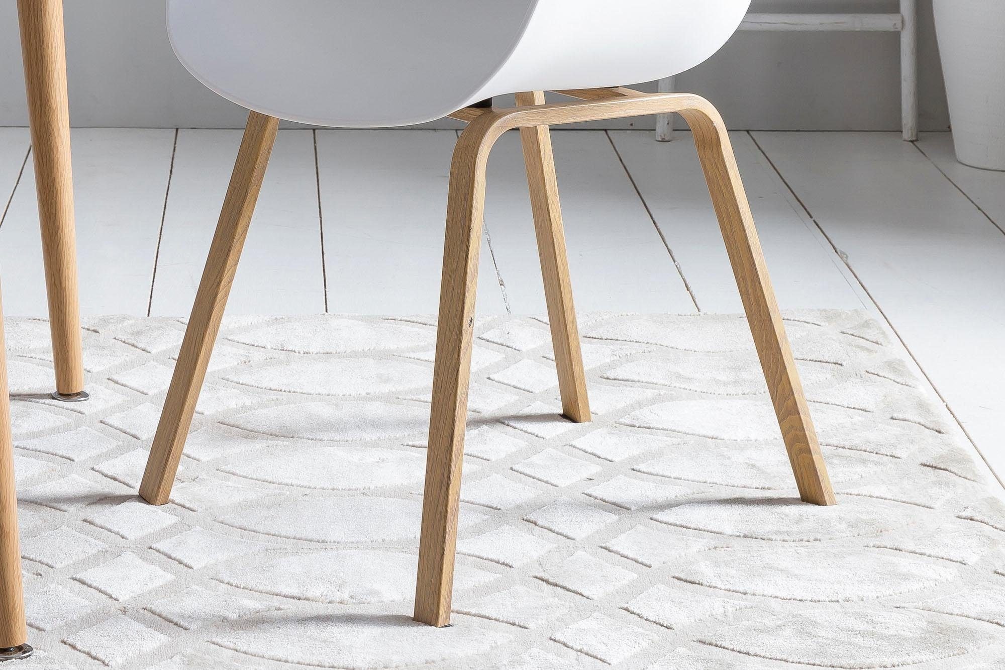 SalesFever Schalenstuhl »Lund Designer Schalenstuhl-Set«, (Set), 2 St., Zweier-Set: Metallbeine mit edler Holzoptik