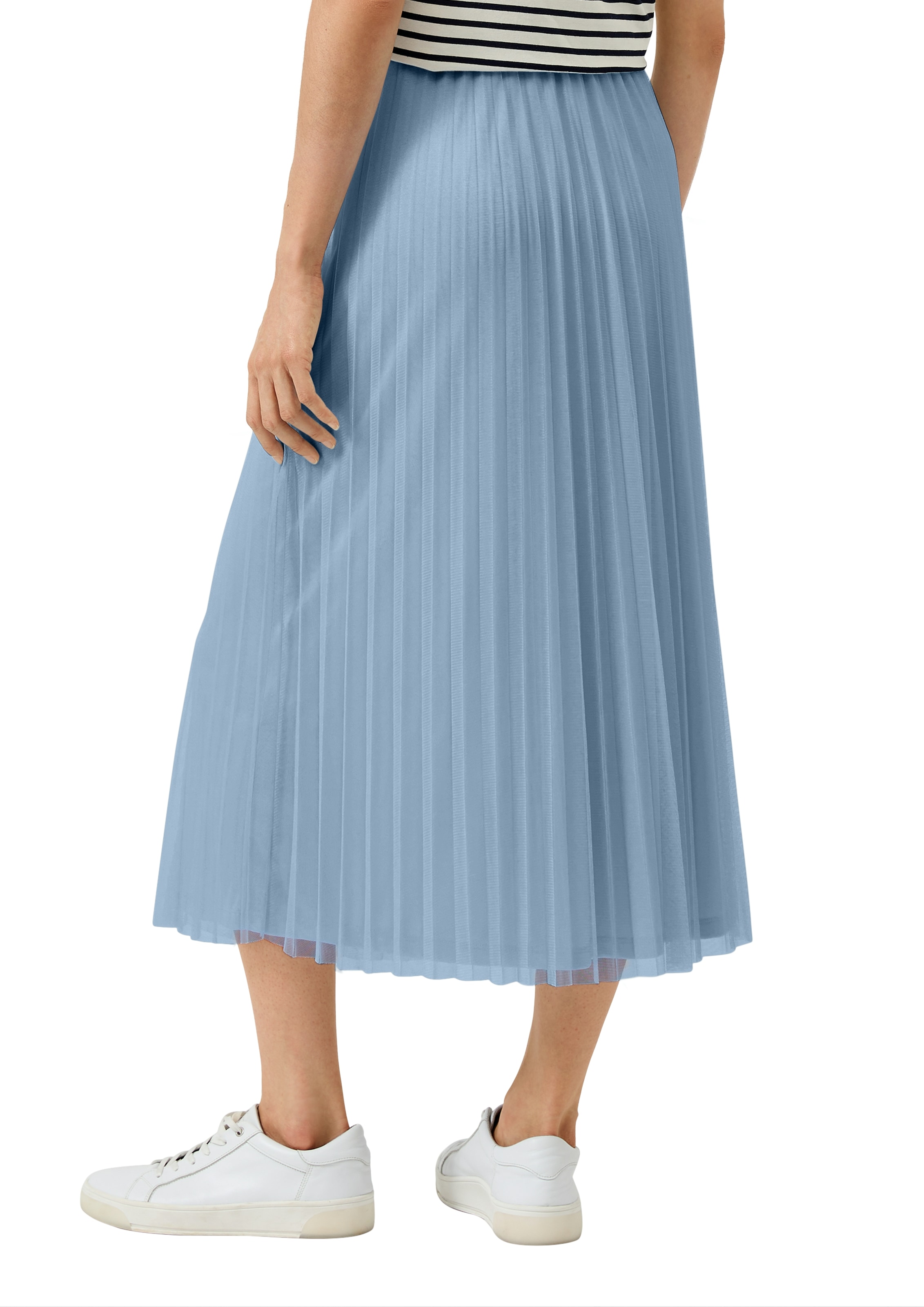 s.Oliver BLACK LABEL Midirock mit Falten und Gummibund