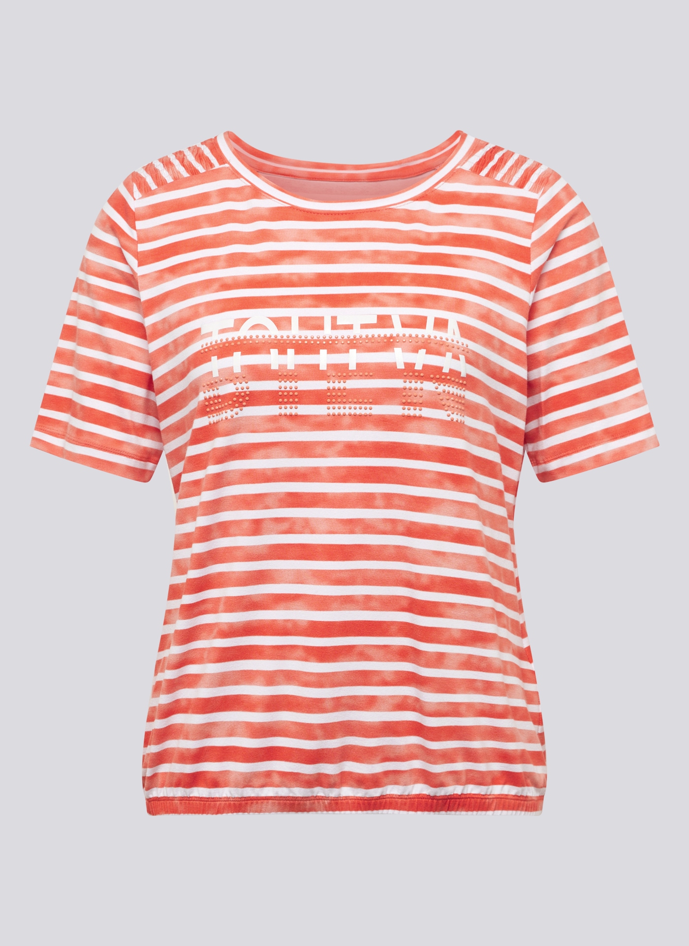 Rabe Rundhalsshirt, im Streifen-Look und mit Nieten-Details