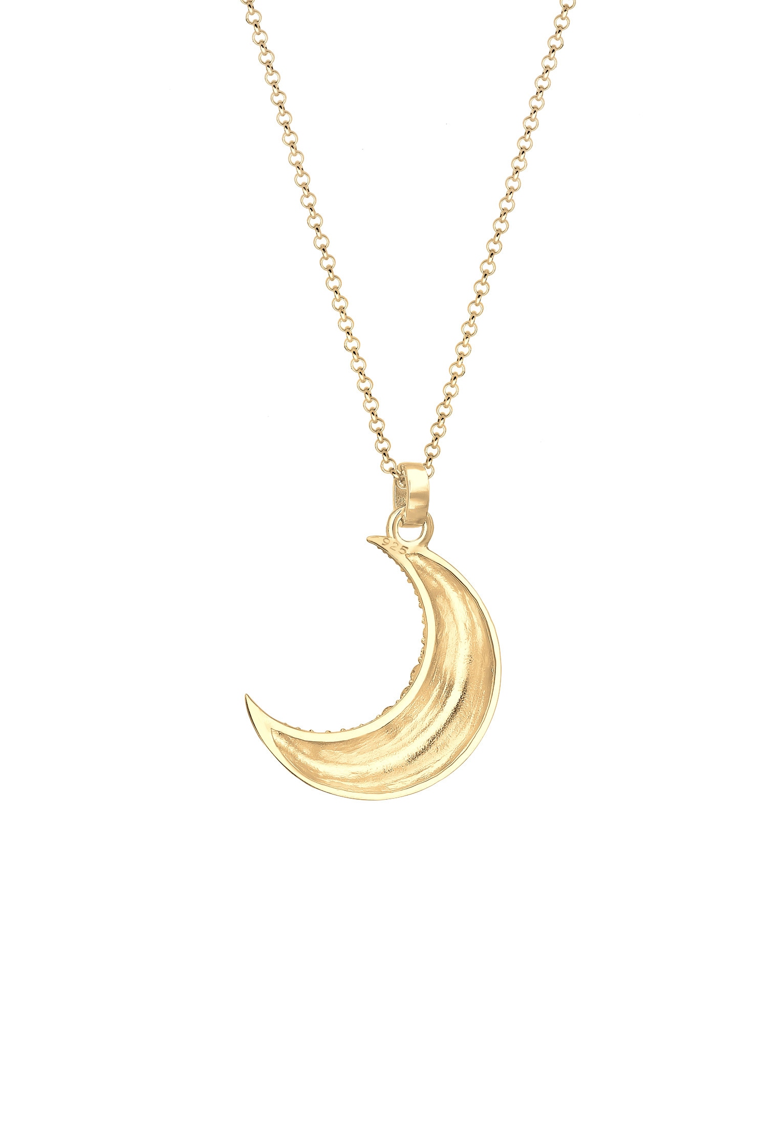 Elli Silberkette »Halskette Halbmond Kristalle 925 Sterling Silber vergoldet«