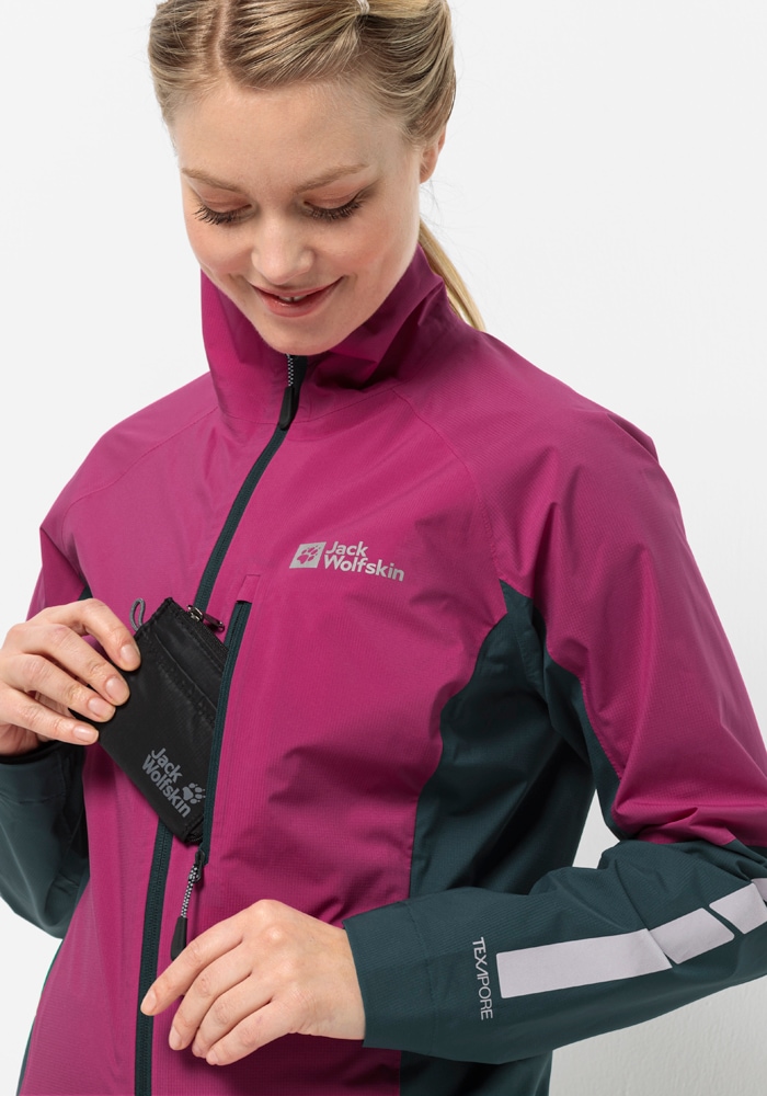 Jack Wolfskin Fahrradjacke »MOROBBIA 2.5L JKT W«, mit Kapuze