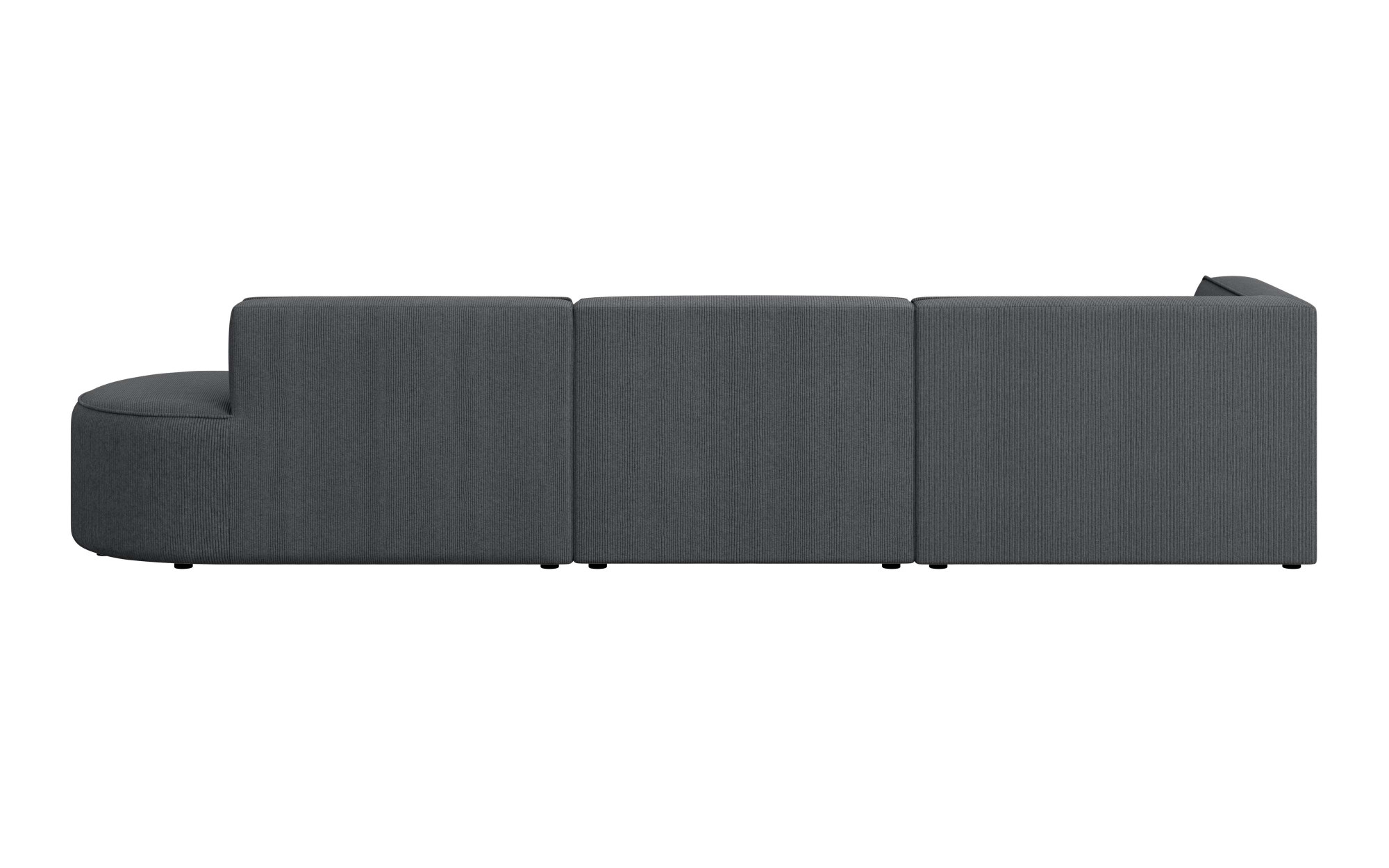 andas Ecksofa »EIVIND Designer Sofa mit Ottomane rechts/links, B/T/H: 343/159/72 cm«, L-Form mit Wellenunterfederung, auch in Feincord und Bouclé