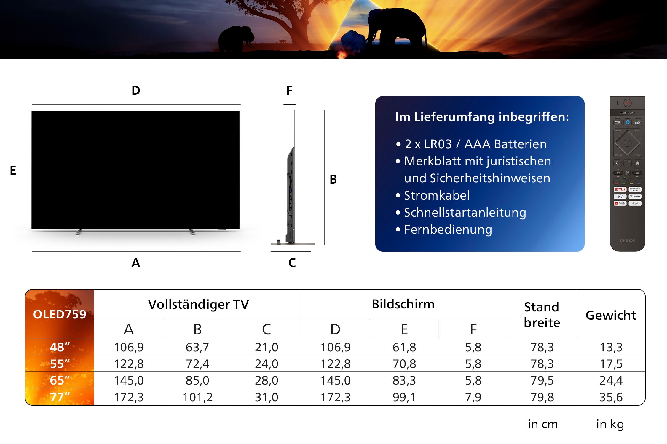 Philips OLED-Fernseher »77OLED759/12«, 4K Ultra HD, Smart-TV