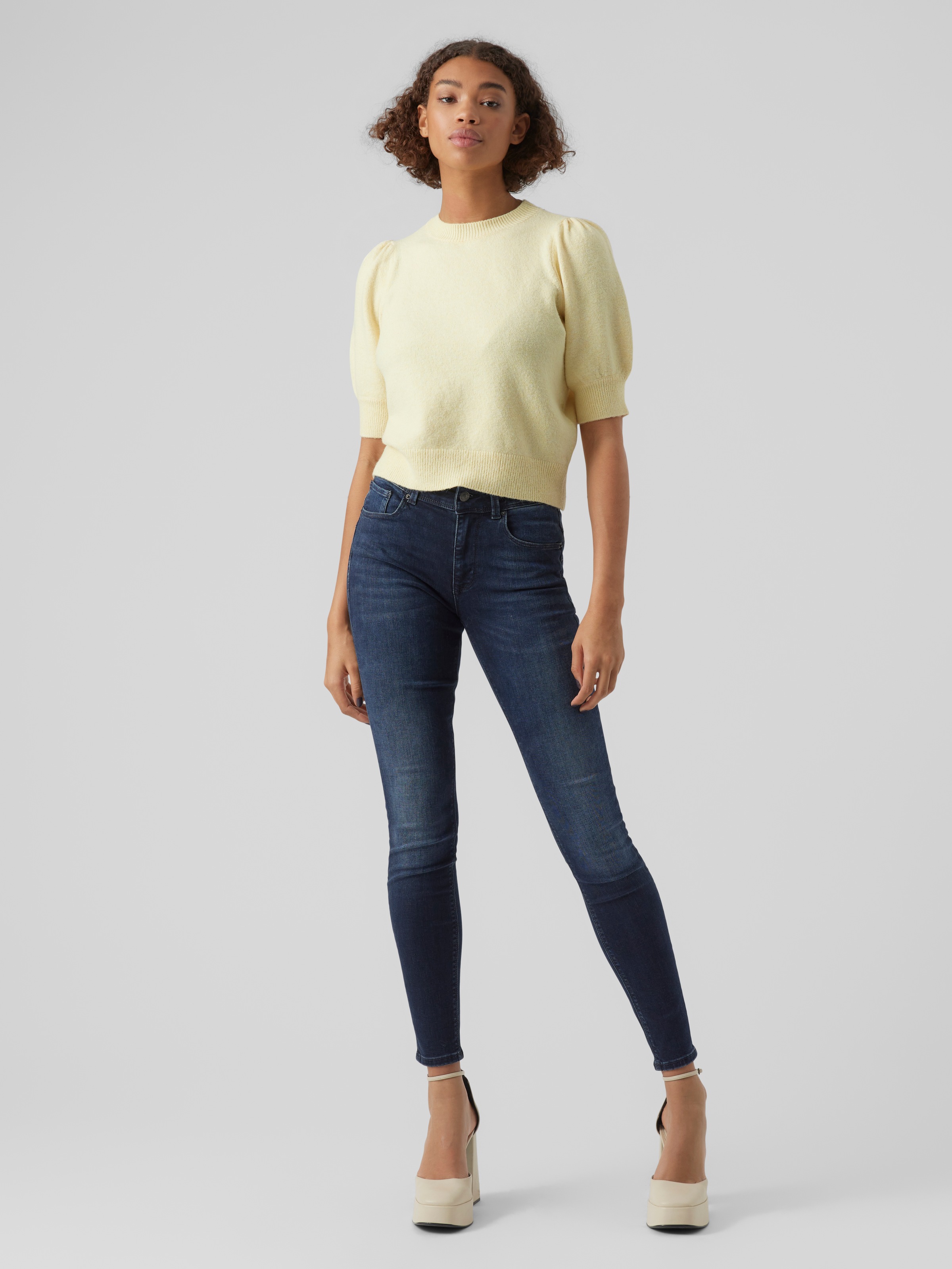 Vero Moda Kurzarmpullover »VMDOFFY 2/4 O-NECK PULLOVER GA NOOS«, mit leichten Puffärmeln