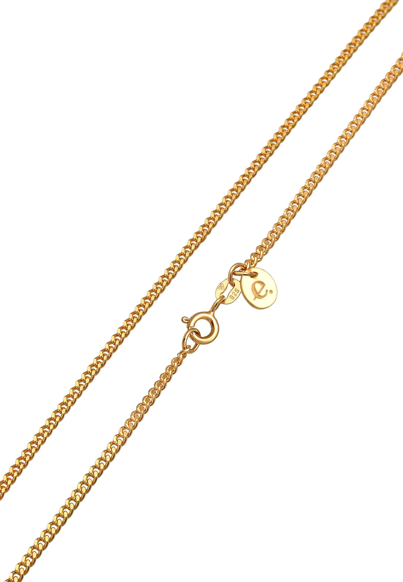 Elli Premium Kette ohne Anhänger »Halskette Panzerkette Collier Basic 925 Silber vergoldet«