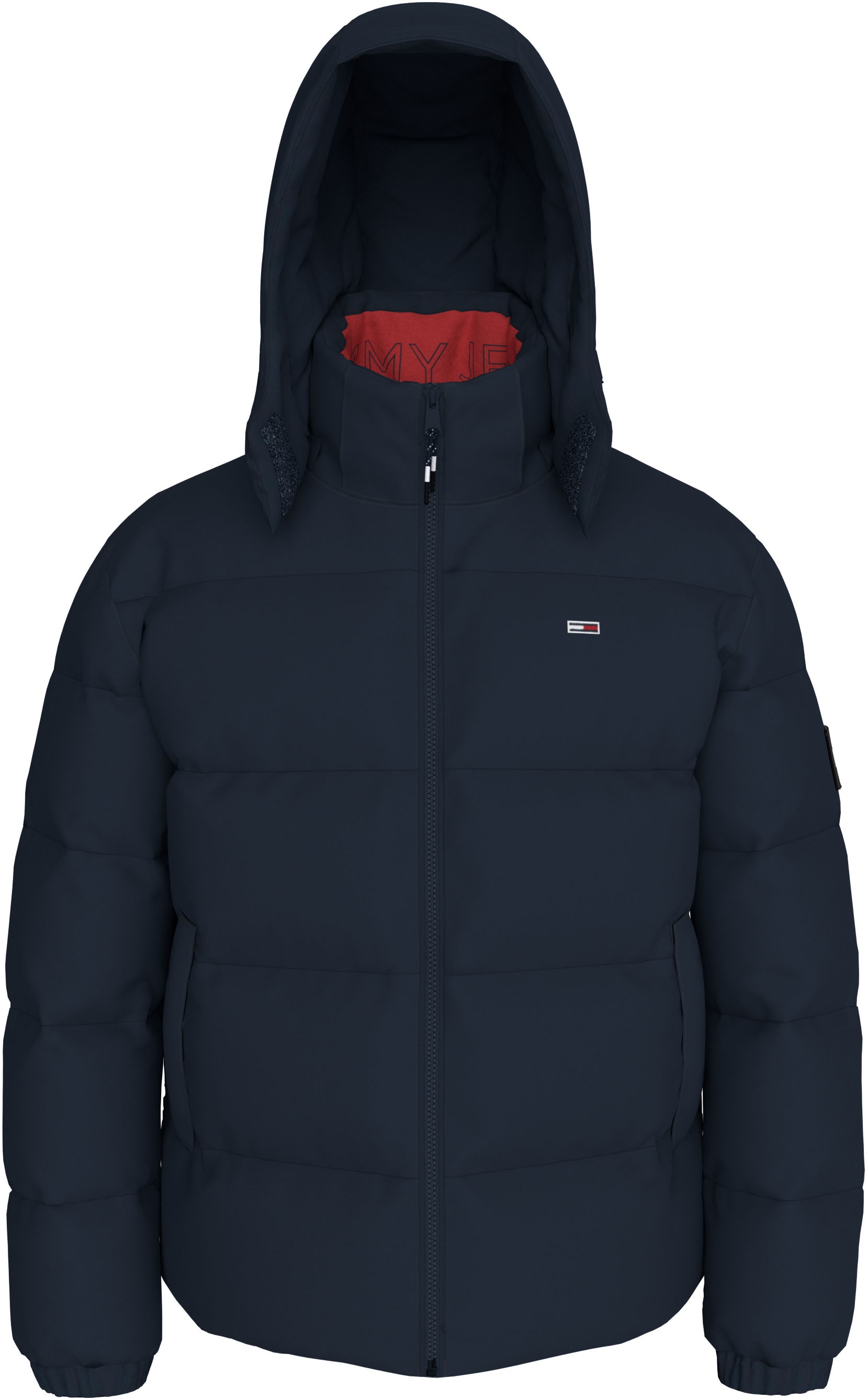 Tommy Jeans Steppjacke »TJM ESSENTIAL PUFFER JACKET«, mit Kapuze, mit Logoschriftzug in der Kapuze