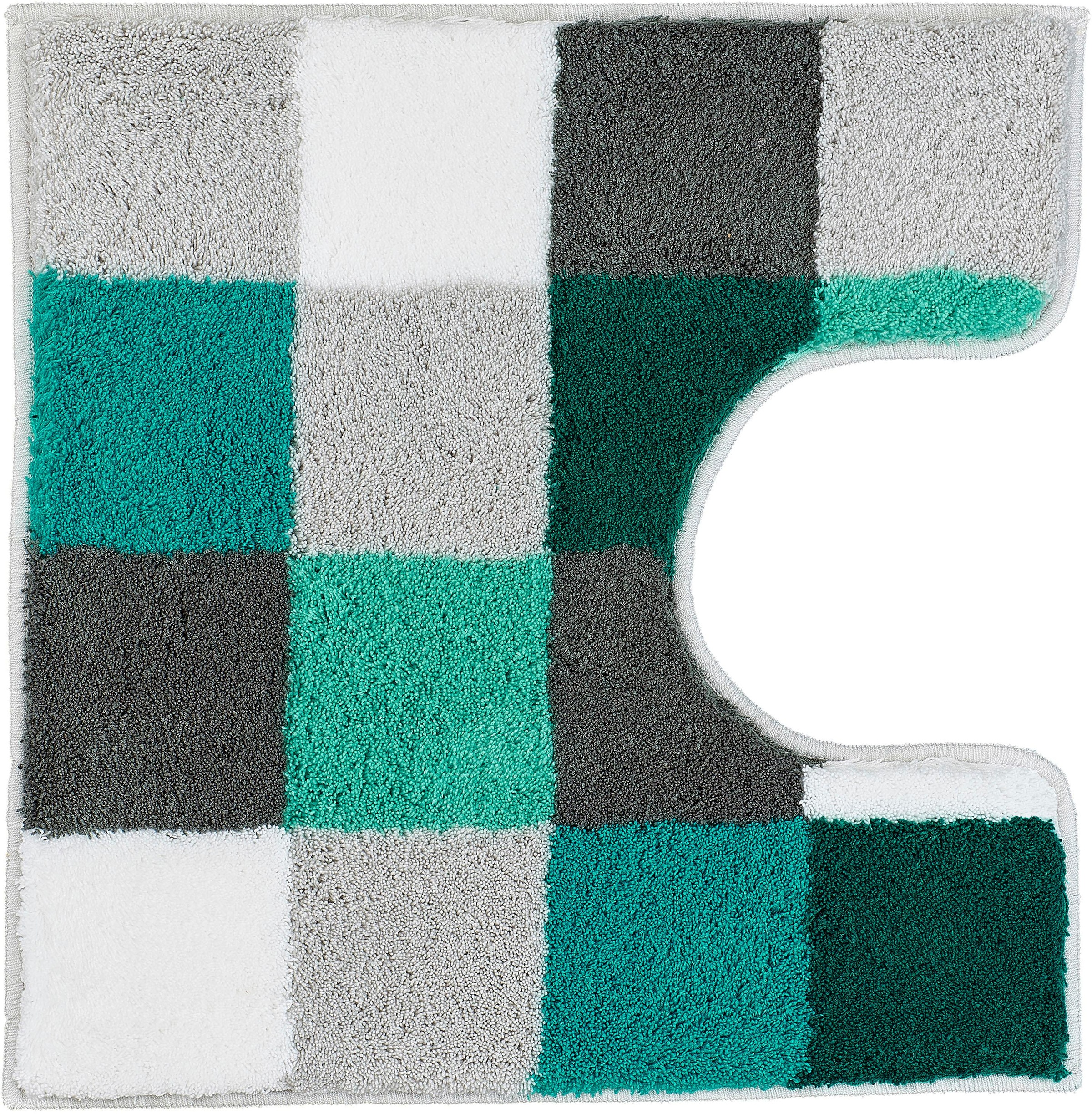 Kleine Wolke Badematte »Caro«, rutschhemmend beschichtet, fußbodenheizungsgeeignet, Badteppich, modernes Karo-Muster, Pastell-Farben, waschbar
