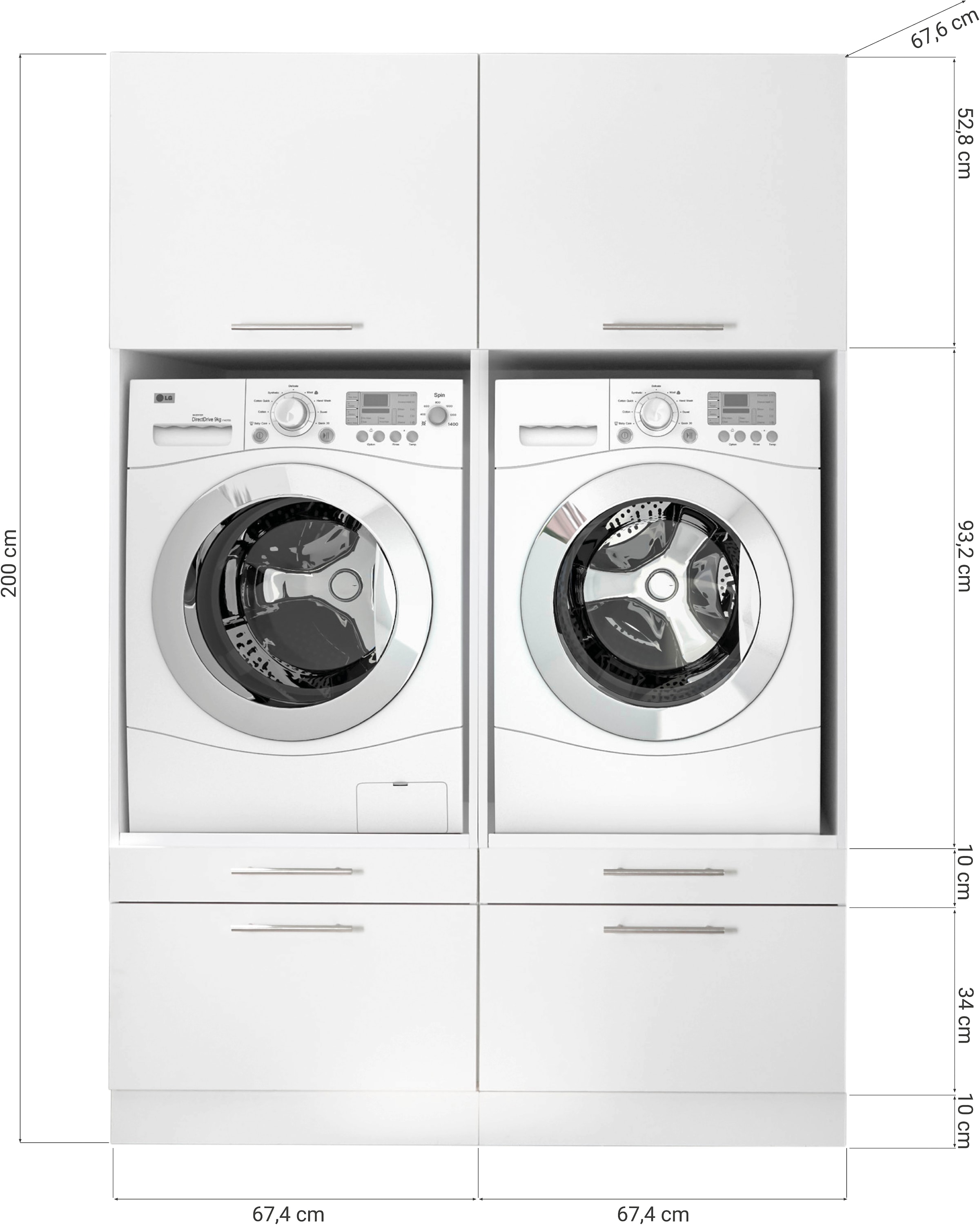 RESPEKTA Mehrzweckschrank-Set »Clara-Set 7« Schrankelemente einzeln erhältlich, 2 Stk. tlg.