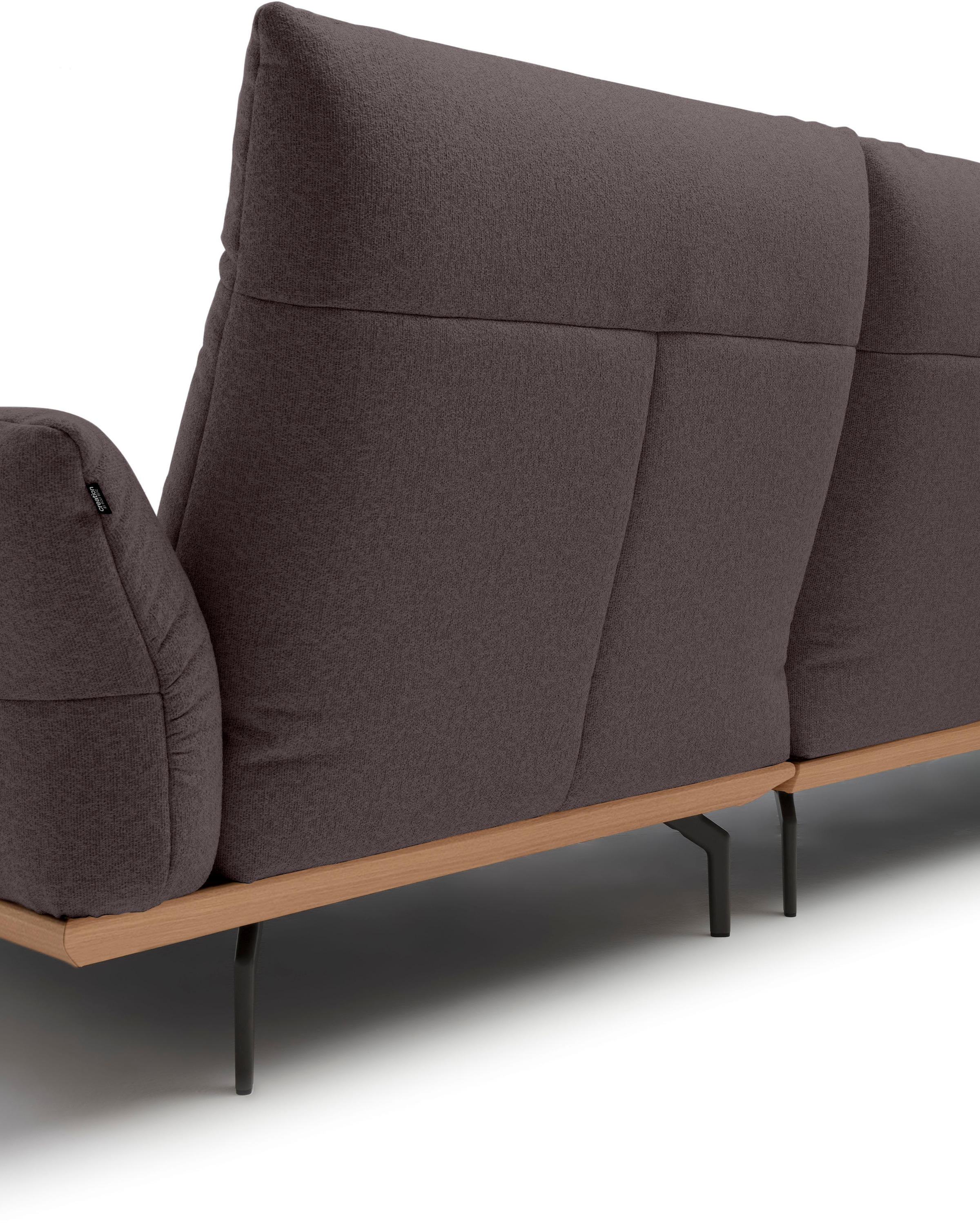 Creation BY ROLF BENZ Ecksofa »CR.460, Design-Sofa der Extraklasse, verstellbare Rückenlehne, L-Form« Sockel in Eiche, Winkelfüße in Umbragrau, Breite 338 cm