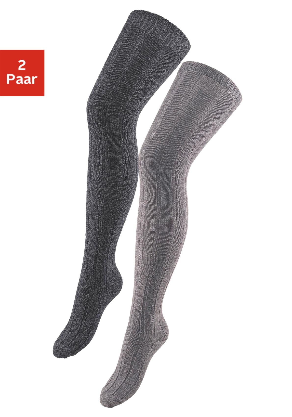 Lavana Overknees, (Packung, 2 Paar), in Melangequalität