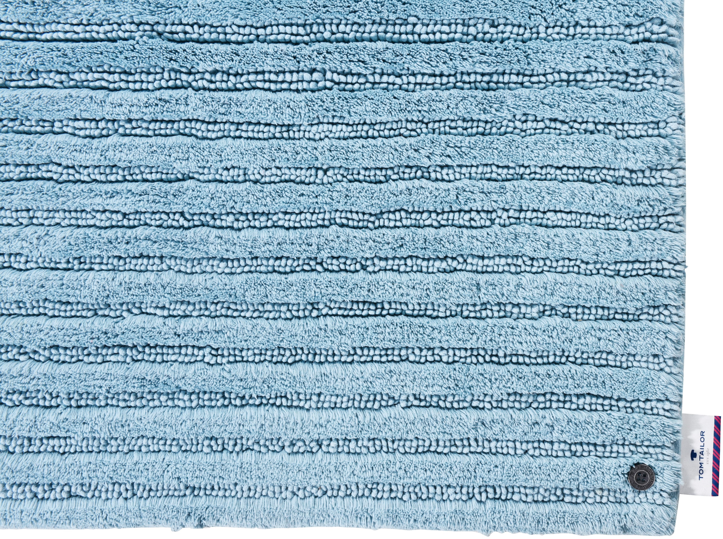 TOM TAILOR HOME Badematte »Cotton Stripes«, Höhe 20 mm, rutschhemmend beschichtet, fußbodenheizungsgeeignet-strapazierfähig, Uni Farben, gestreift, reine Baumwolle, Hoch-Tief Effekt
