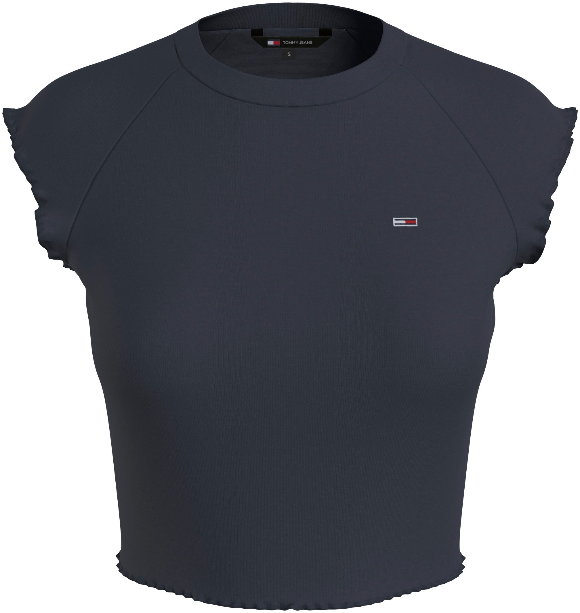 Tommy Jeans T-Shirt »TJW SLIM CRP BABYLOCK RIB TEE«, mit gewelltem Abschlüssen am Ärmel & Saum