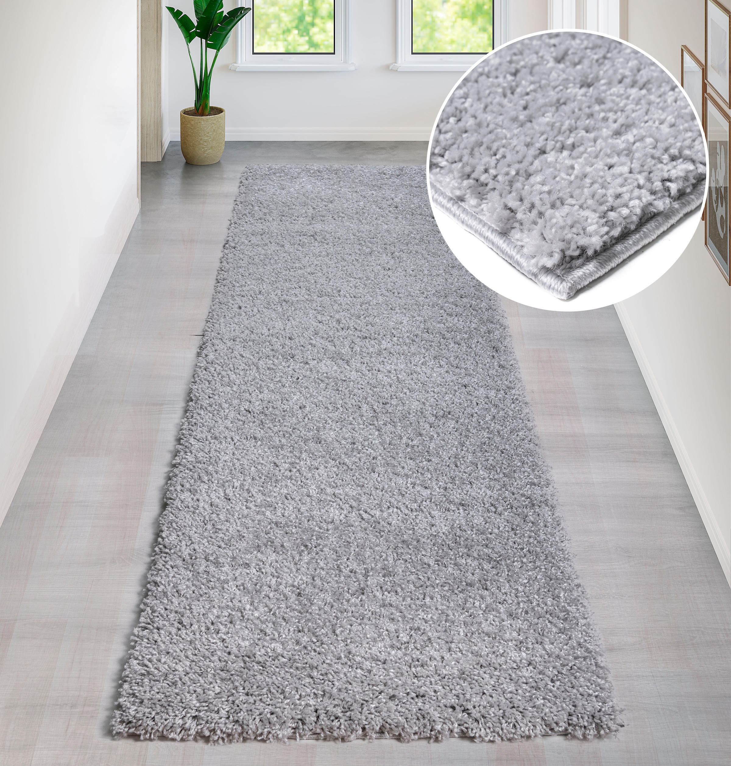 Bruno Banani Läufer »Shaggy Soft«, rechteckig, 30 mm Höhe, Läufer, Brücke, gewebt, Uni-Farben, besonders weich