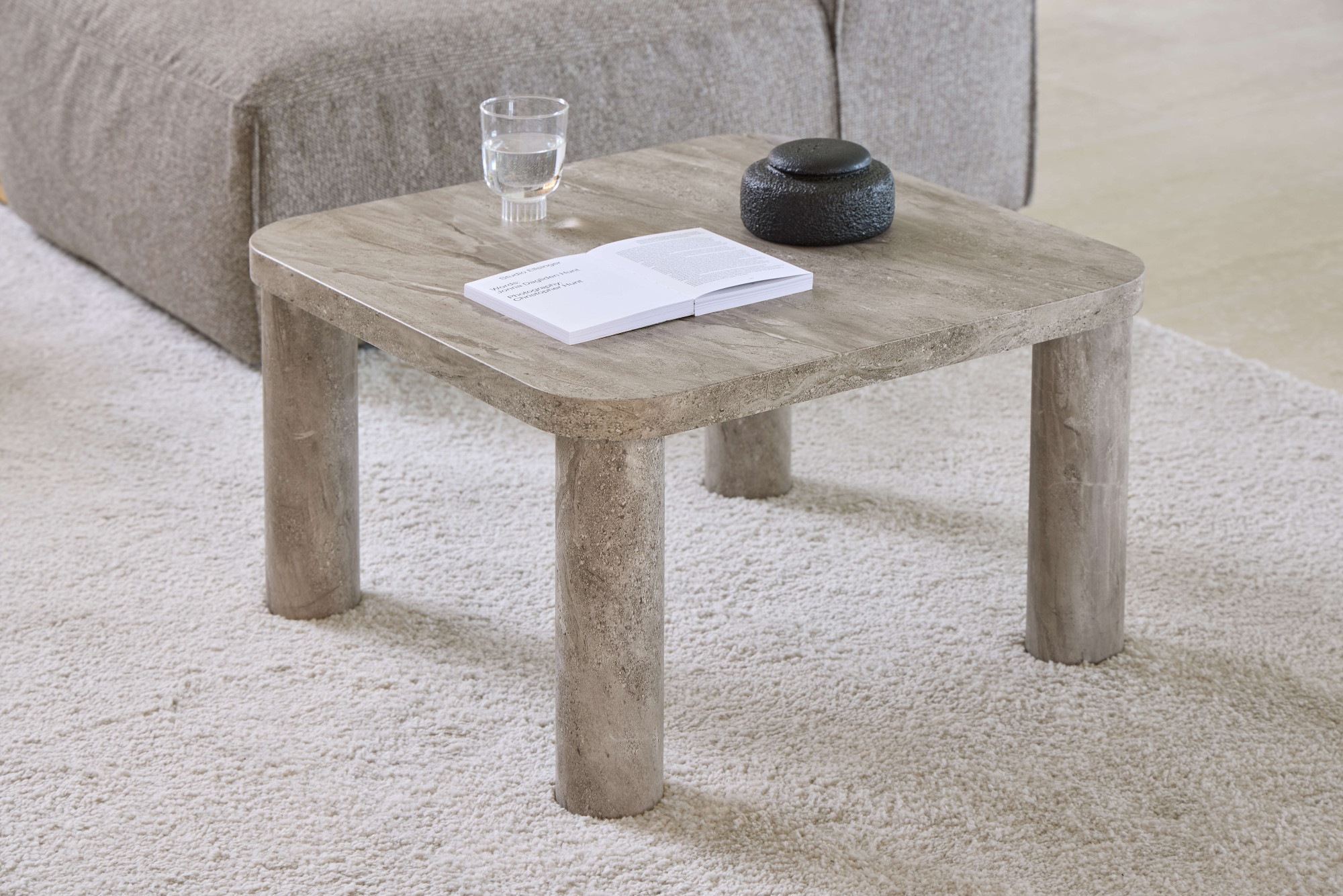 ACTONA GROUP Couchtisch »Solano« 1 Stk. tlg. grauer Marmorlook, robuste Beine,FSC™