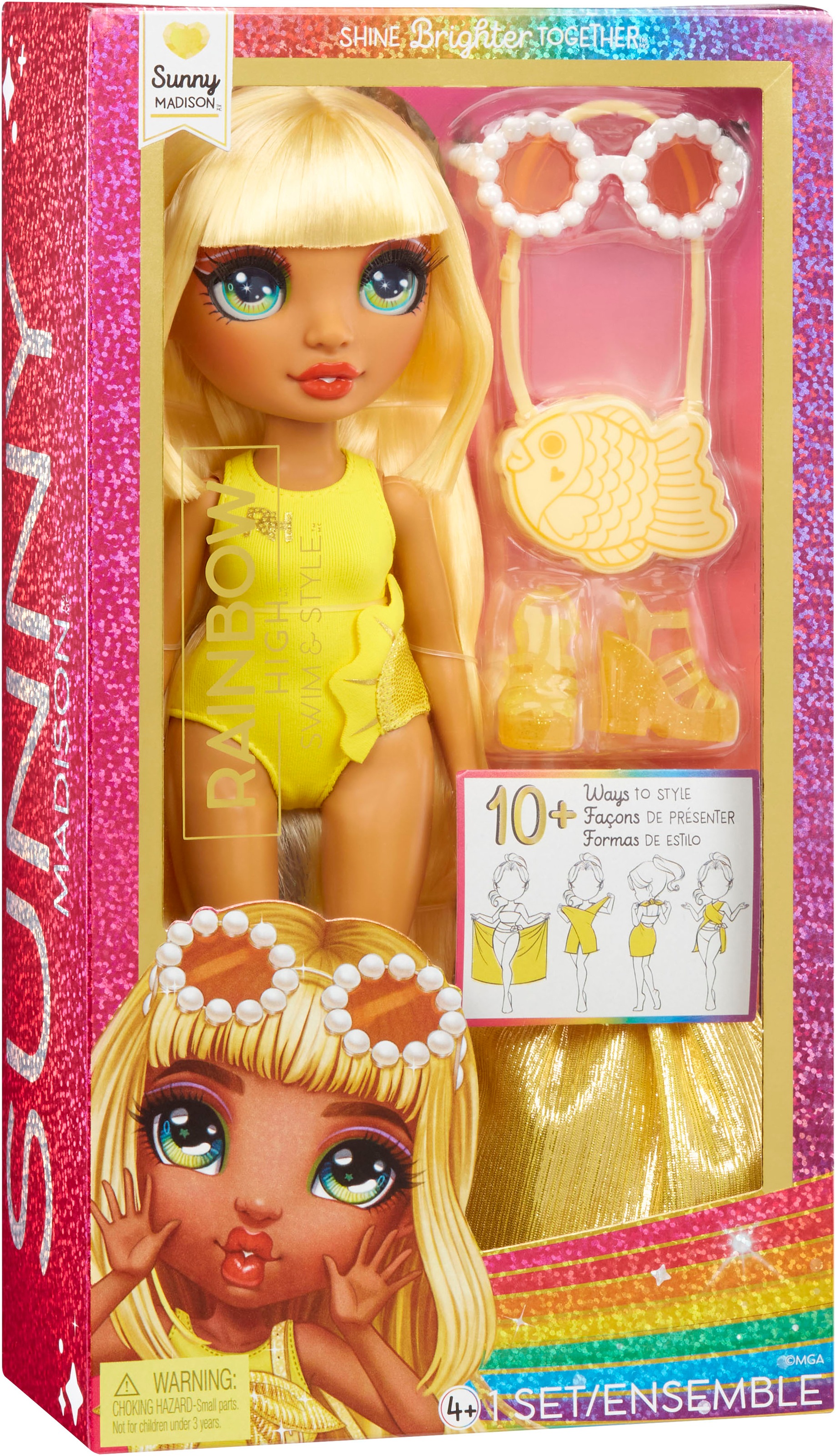 RAINBOW HIGH Anziehpuppe »Rainbow High Swim & Style Fashion Doll- Sunny (Yellow)«