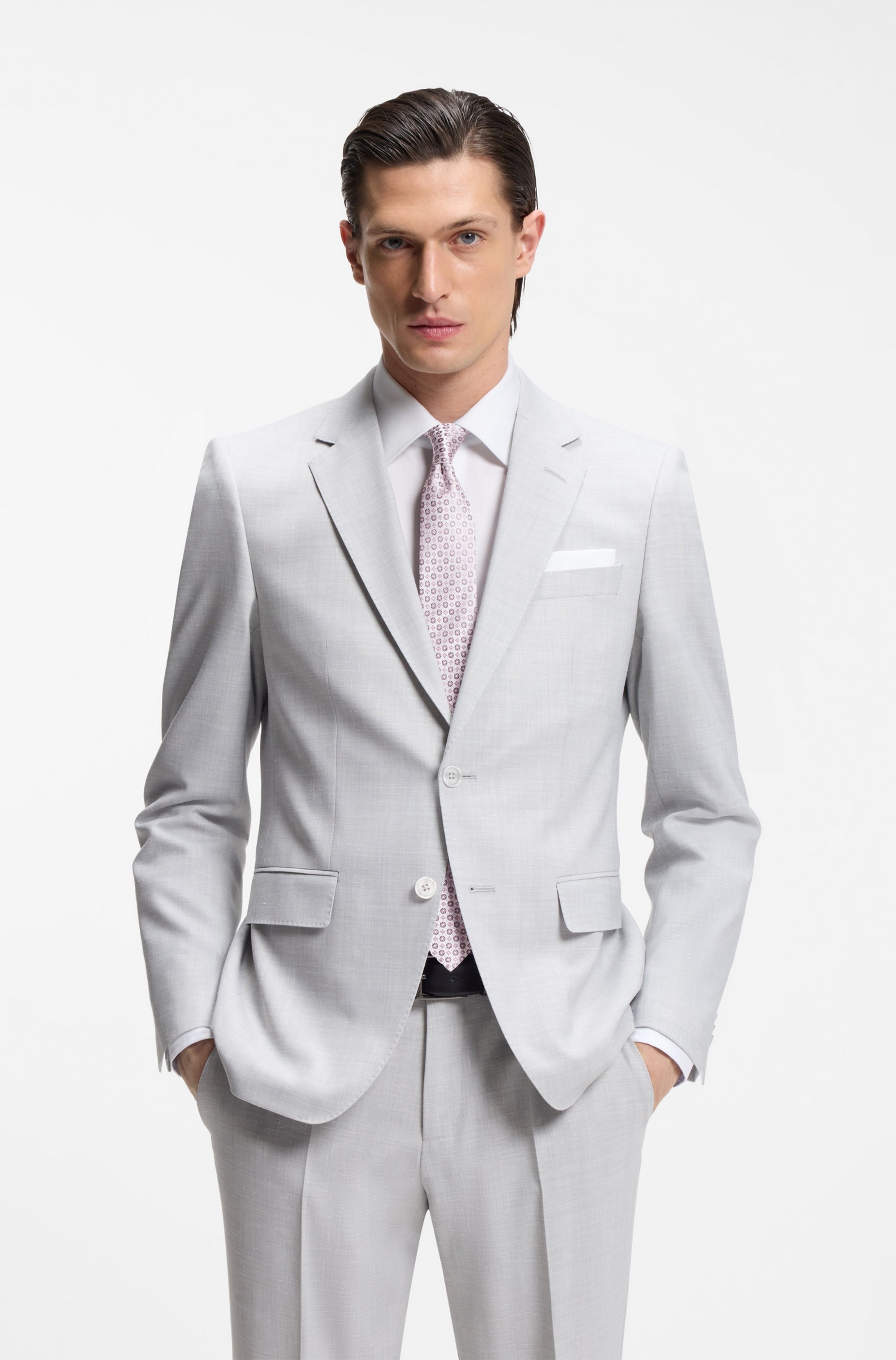 BOSS Krawatte »H-Tie 6 cm« aus einem Seiden-Mix mit Jacquard-Muster