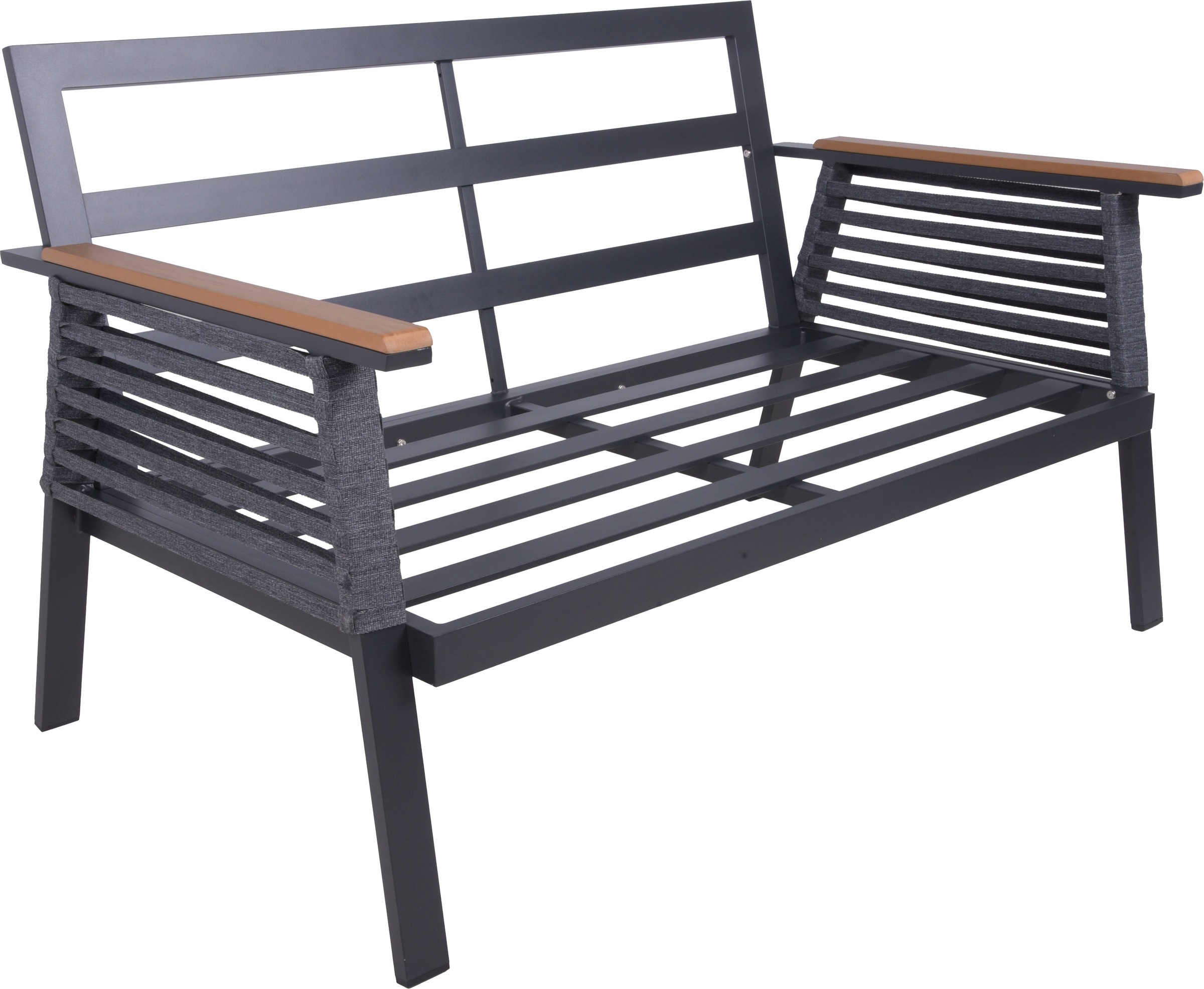 Garden Pleasure Gartenlounge-Set », Lounge-Gruppe »DENIA«« 2 Sessel, 1 Sofa, Tisch LxB: 55,5x100 cm, inkl grauen Kissen