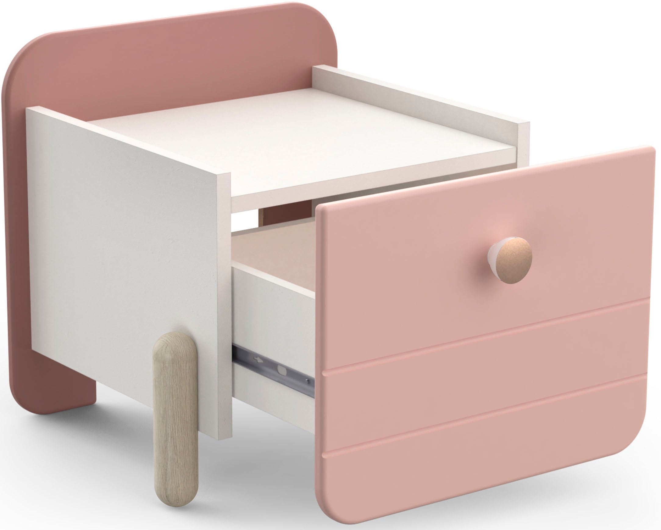 Demeyere GROUP Nachtkommode »Jade«, Schublade mit Rollenauszügen, Runde Knopfgriffe mit Roségold-Finish