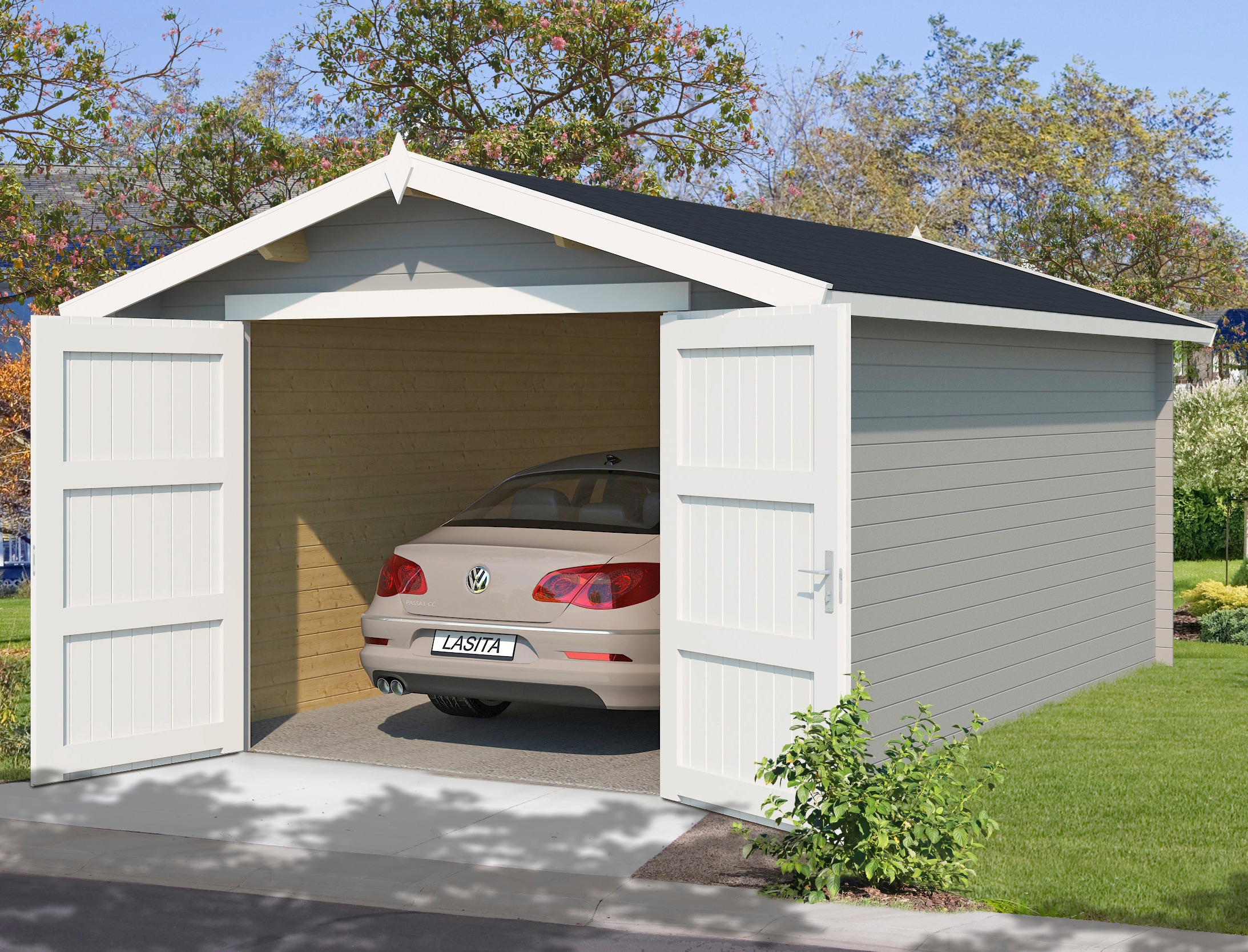 LASITA MAJA Garage »Mauritius«, BxT: 382x560 cm, 202 cm Einfahrthöhe online  kaufen | mit 3 Jahren XXL Garantie