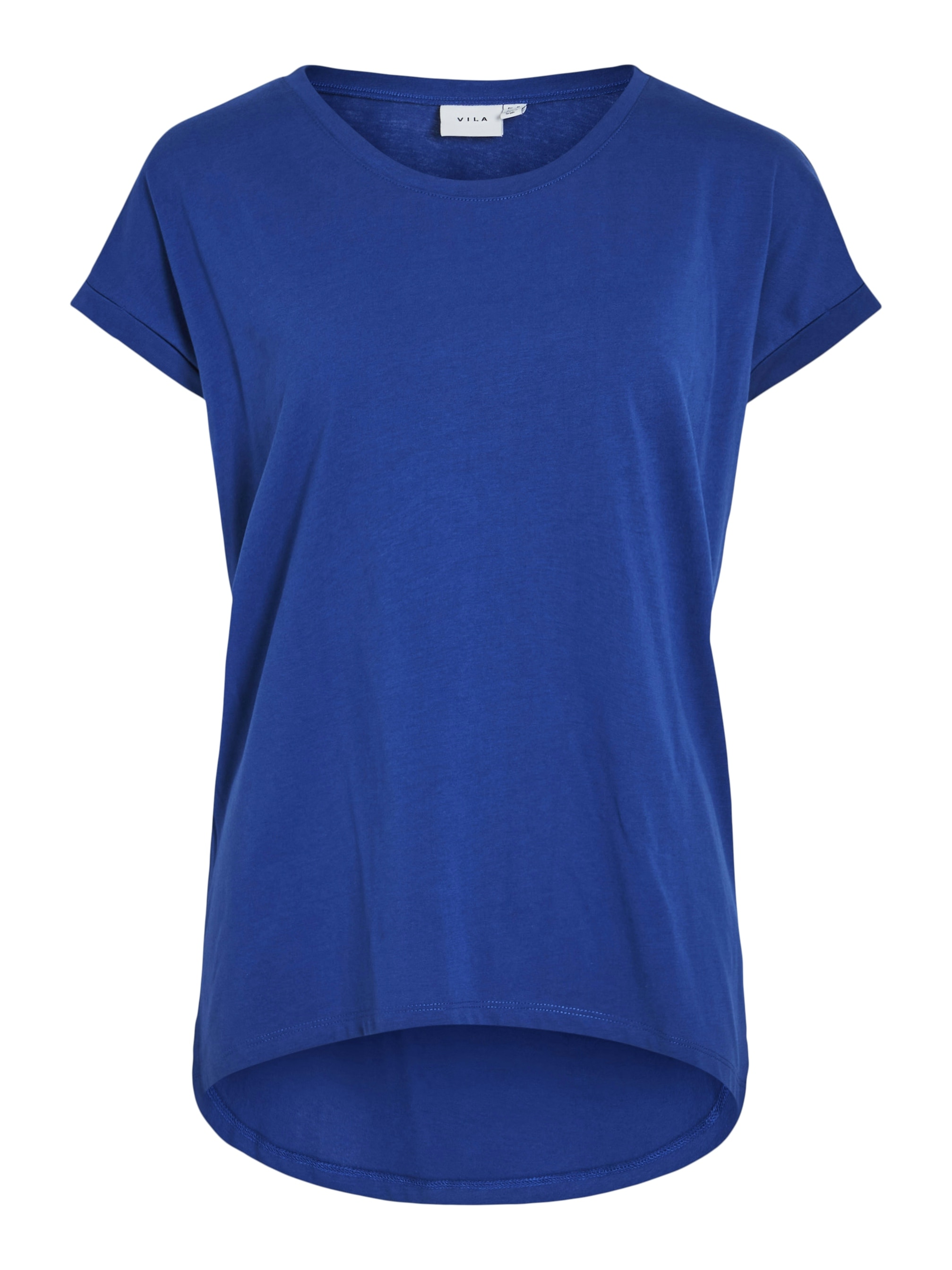 Vila Rundhalsshirt »VIDREAMERS NEW PURE T-SHIRT/SU-NOOS«, Basic Damen-T-Shirt mit Rundhalsausschnitt und umgeschlagenen Ärmeln
