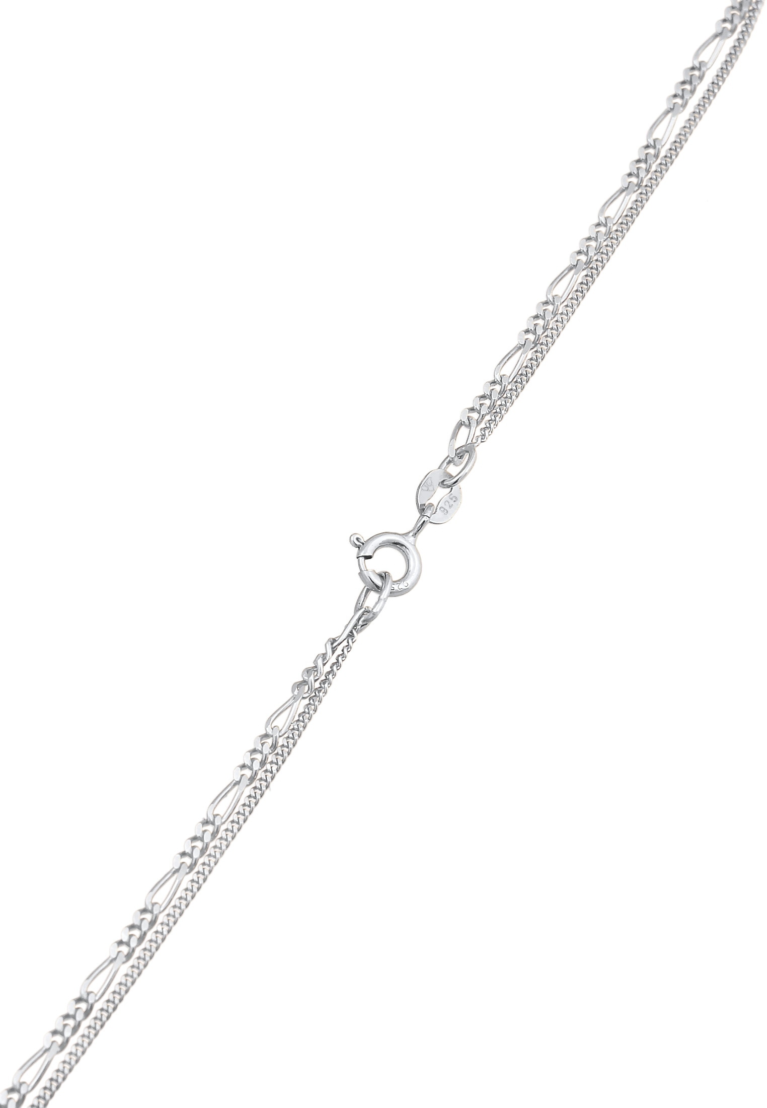 Elli Silberkette »Halskette Layer Herz Figaro 2-lagig 925 Silber«