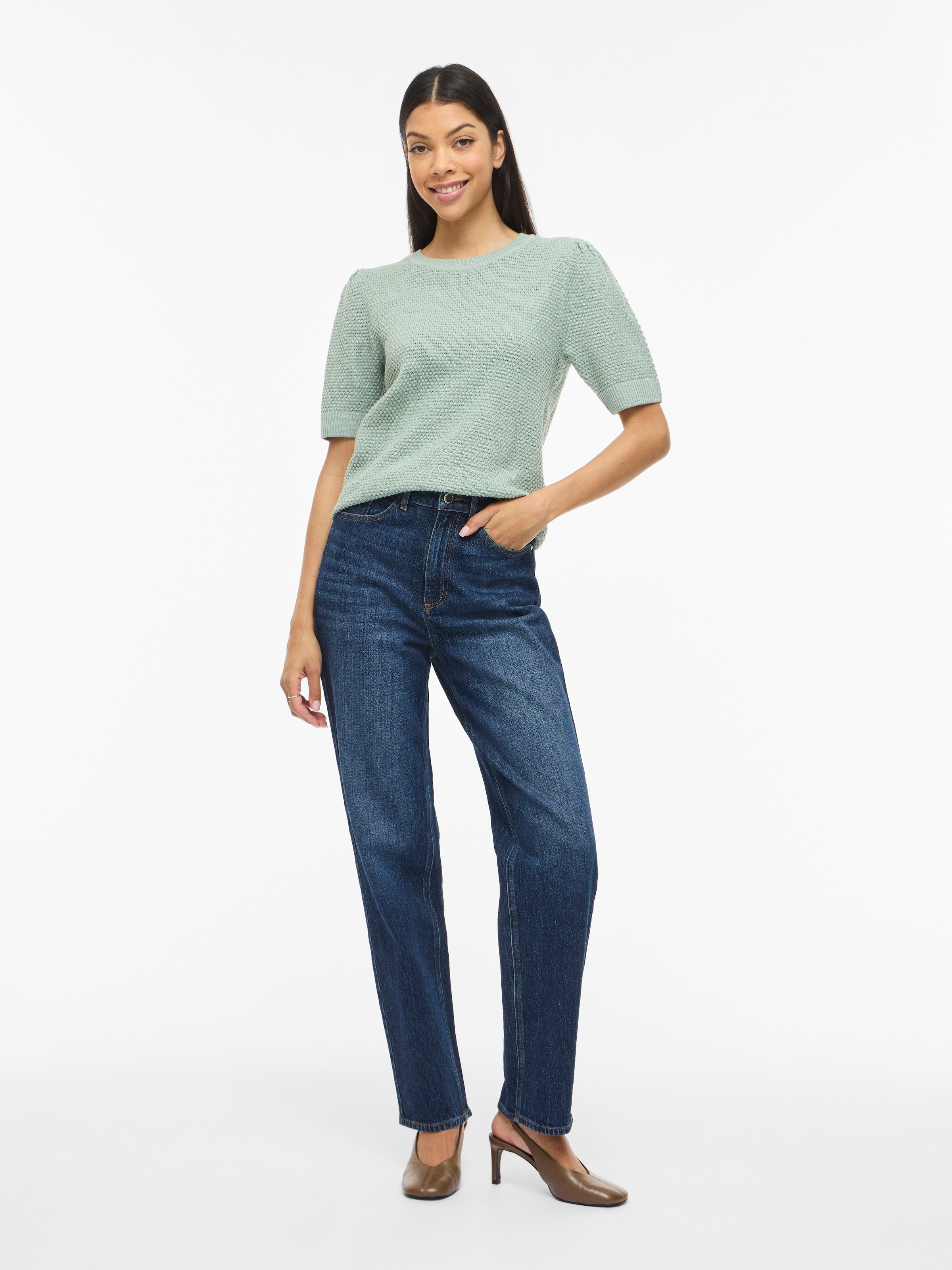 Vila Kurzarmpullover »VIDALO O-NECK S/S KNIT TOP - NOOS«
