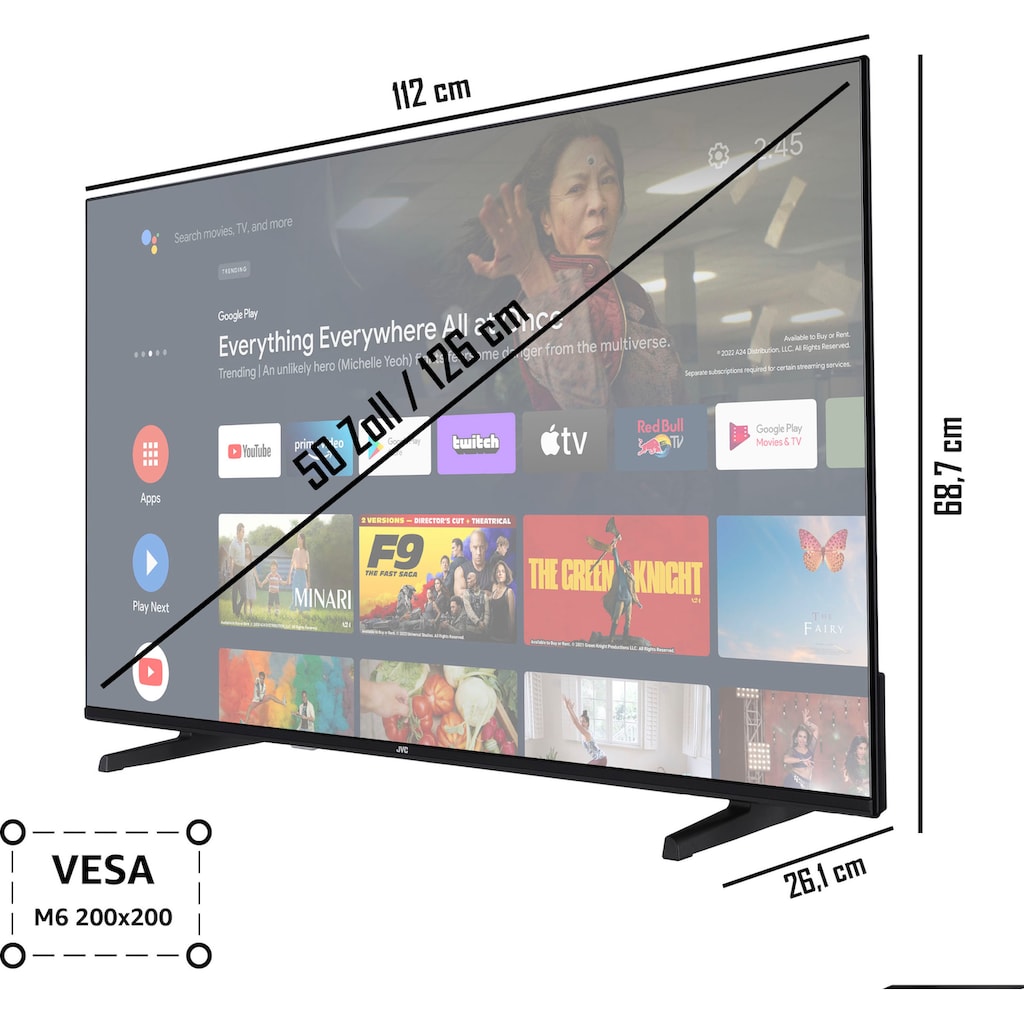 JVC LED-Fernseher »LT-50VA3355«, 126 cm/50 Zoll, 4K Ultra HD, Android TV-Smart-TV