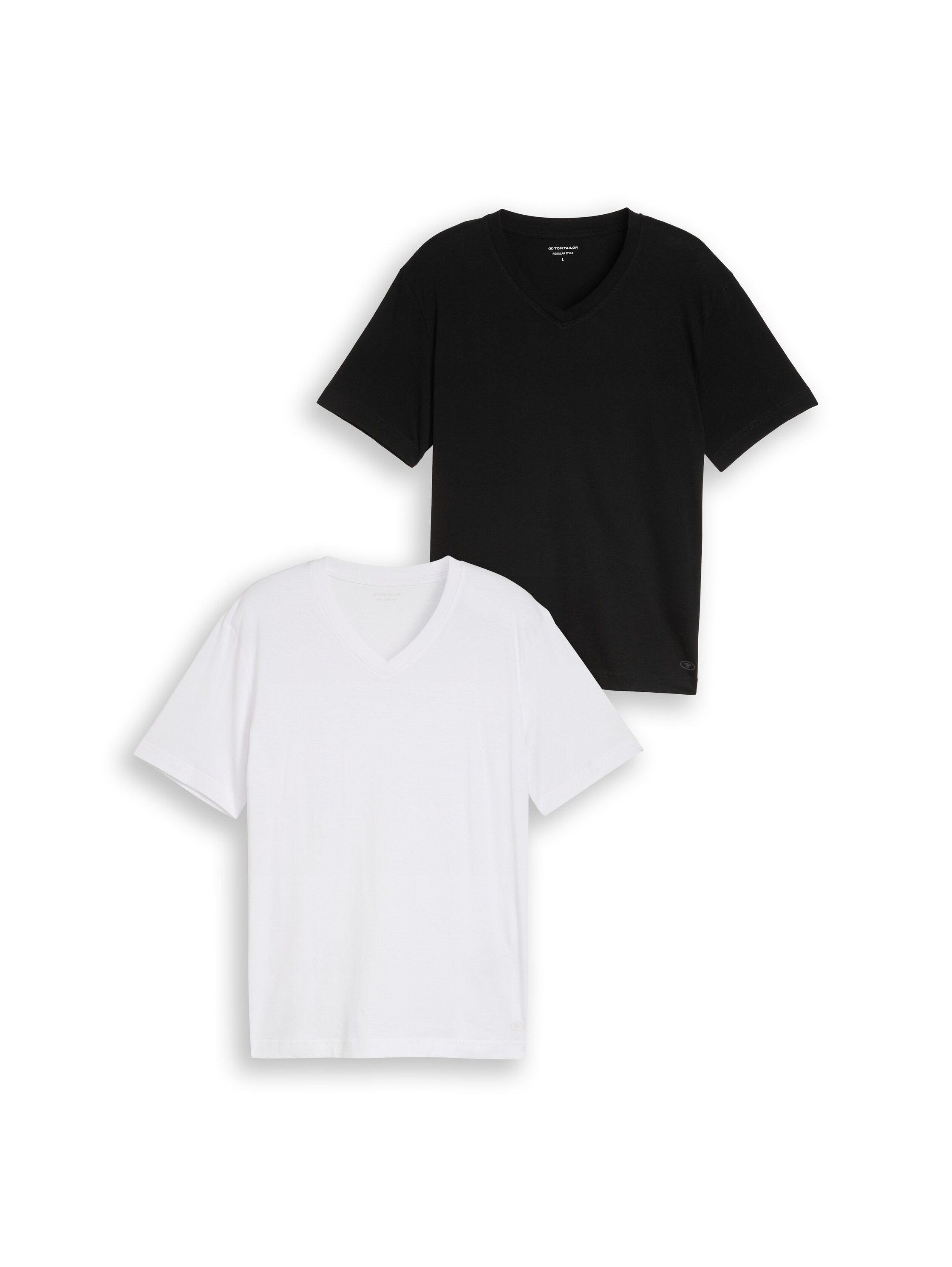 TOM TAILOR T-Shirt Packung, 2 mit V-Ausschnitt, Doppelpack