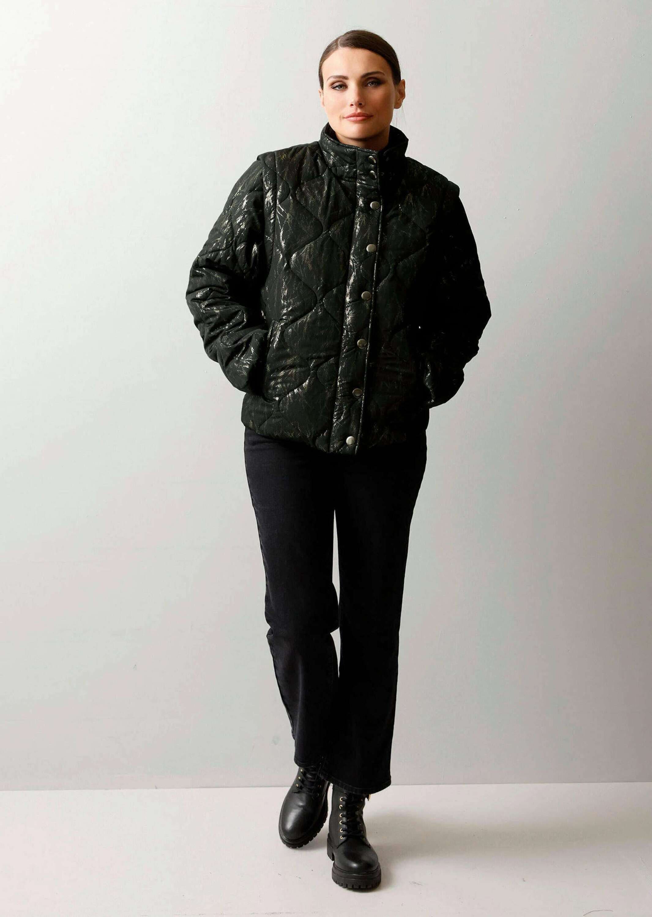 Alba Moda Steppjacke »Steppjacke Steppjacke mit Wellenstepp«