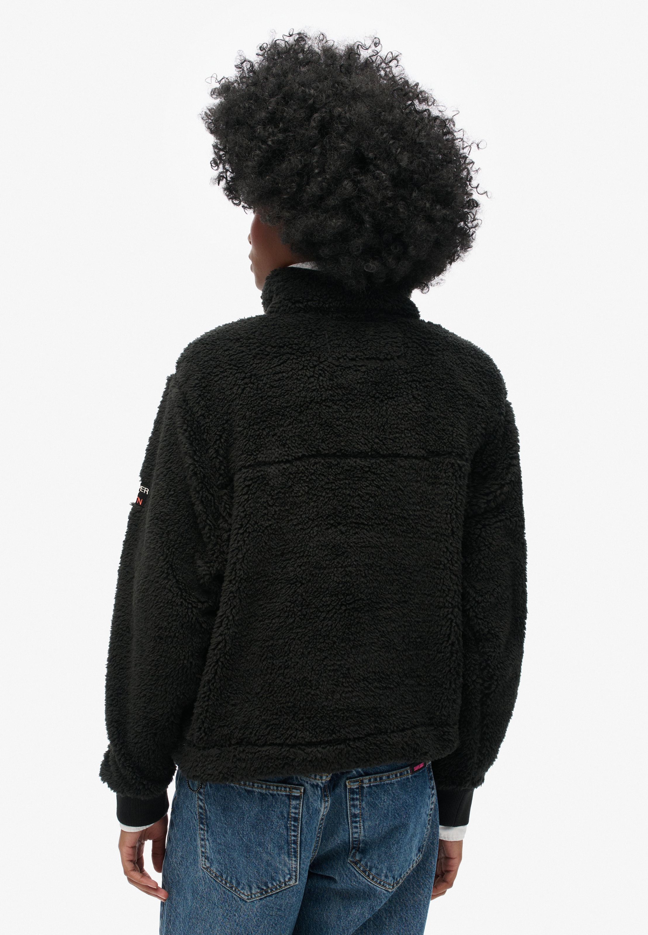 Superdry Fleecepullover »SUPER SOFT HENLEY«, mit Markenlabel, aus Polyester und Fleece, pflegeleicht
