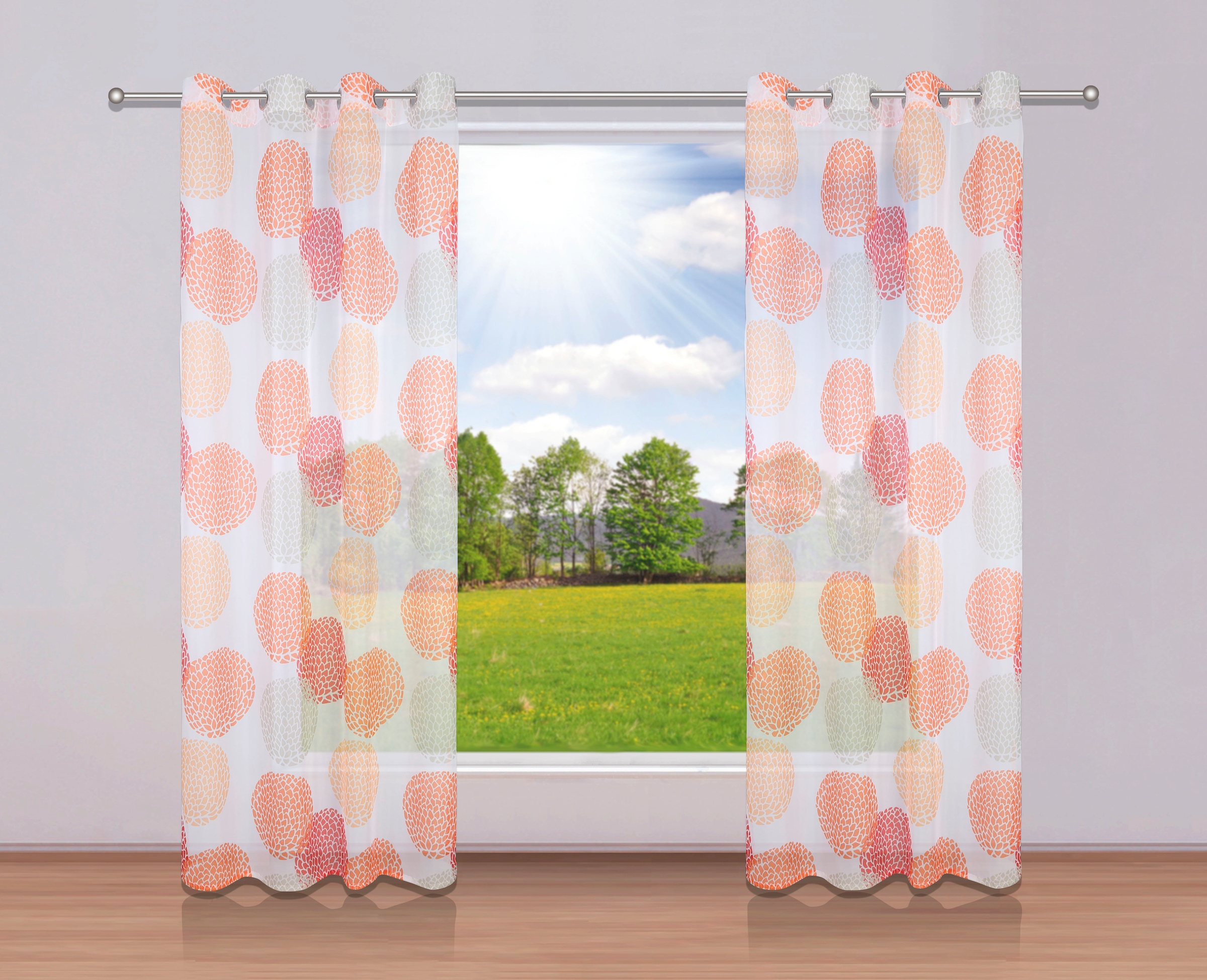 OTTO home Gardine »BELEM« Ösen 1 Stk. tlg. 1 Schal, Polyester, Kreise