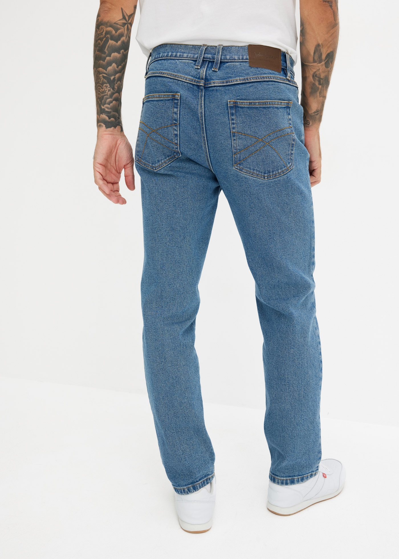 bonprix Gerade Jeans »Classic Fit Stretch-Jeans, Straight« klassische Passform, aus Baumwolle mit Elasthan