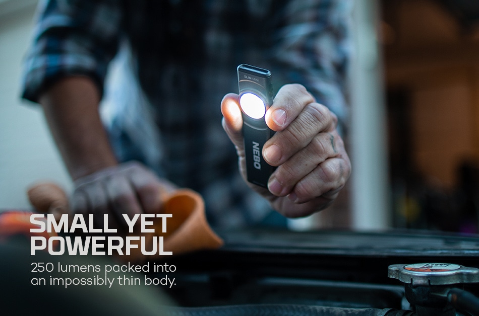 NEBO LED Taschenlampe »SLIM MINI«, wiederaufladbar, Magnetfuß, Trageclip