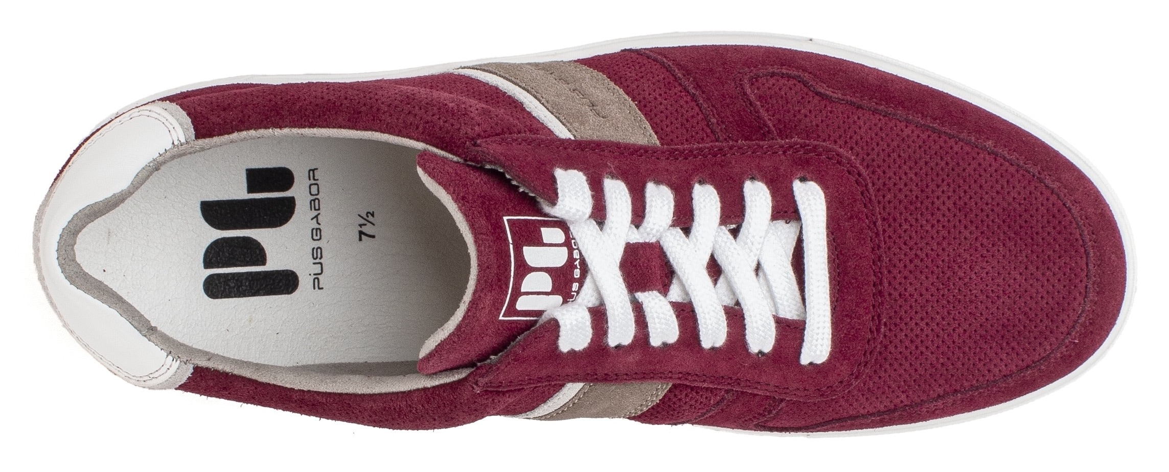 Pius Gabor Sneaker  , Freizeitschuh, Halbschuh, Schnürer mit Kontrastbesätze, Weite G