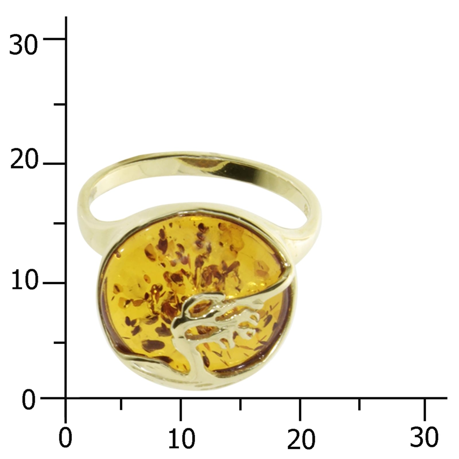 OSTSEE-SCHMUCK Fingerring »- Windflüchter 15 mm - Gold 333/000 - Bernstein«