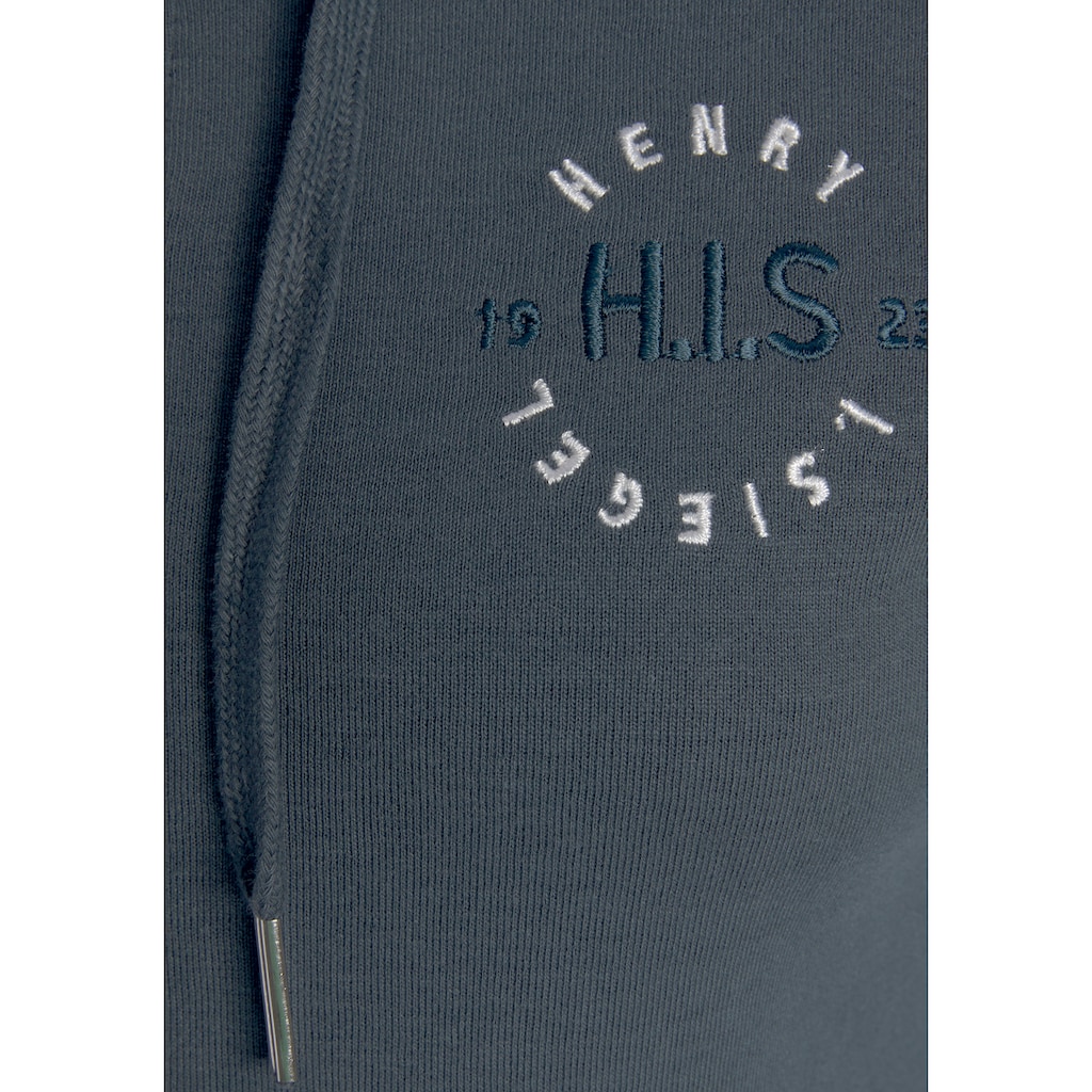 H.I.S Kapuzensweatjacke, mit seitlichem Piping und kleiner Markenstickerei