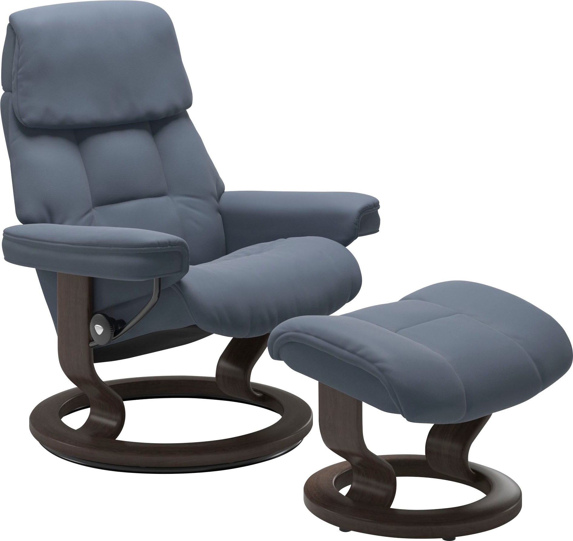 Stressless® Relaxsessel »Ruby«, (Set, Relaxsessel mit Hocker), mit Classic Base, Größe M, Gestell Eiche, Wenge, Braun & Schwarz