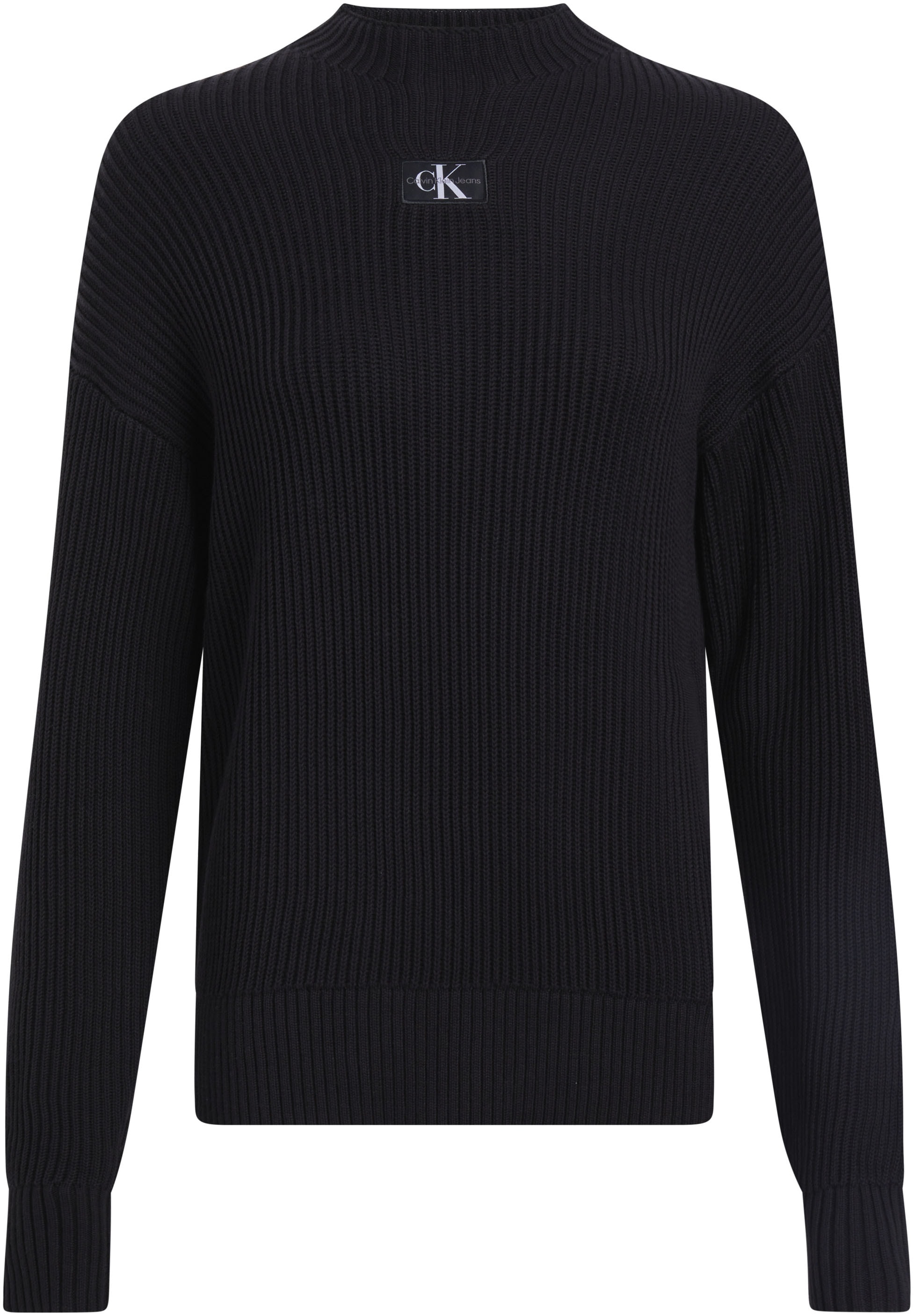 Calvin Klein Jeans Stehkragenpullover »WOVEN LABEL LOOSE SWEATER«, mit Logopatch