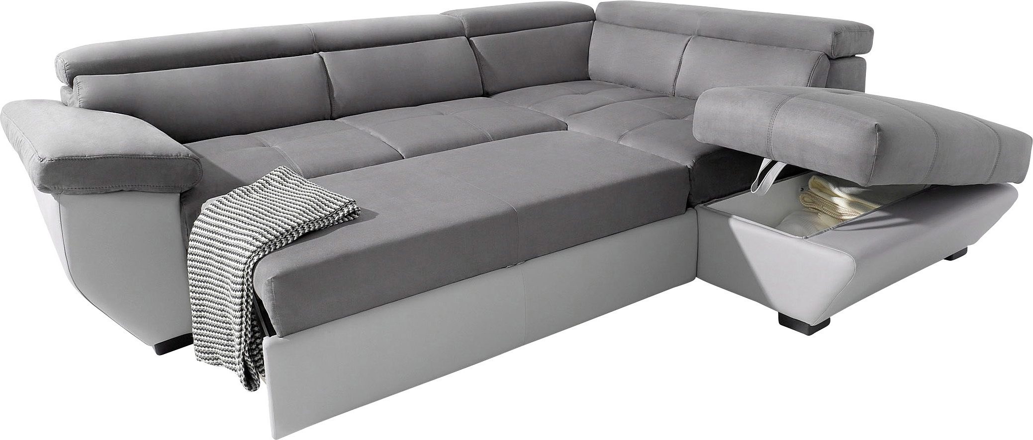 COTTA Ecksofa »Speedway L-Form«, mit Kopfteilverstellung, wahlweise mit Bettfunktion & Bettkasten