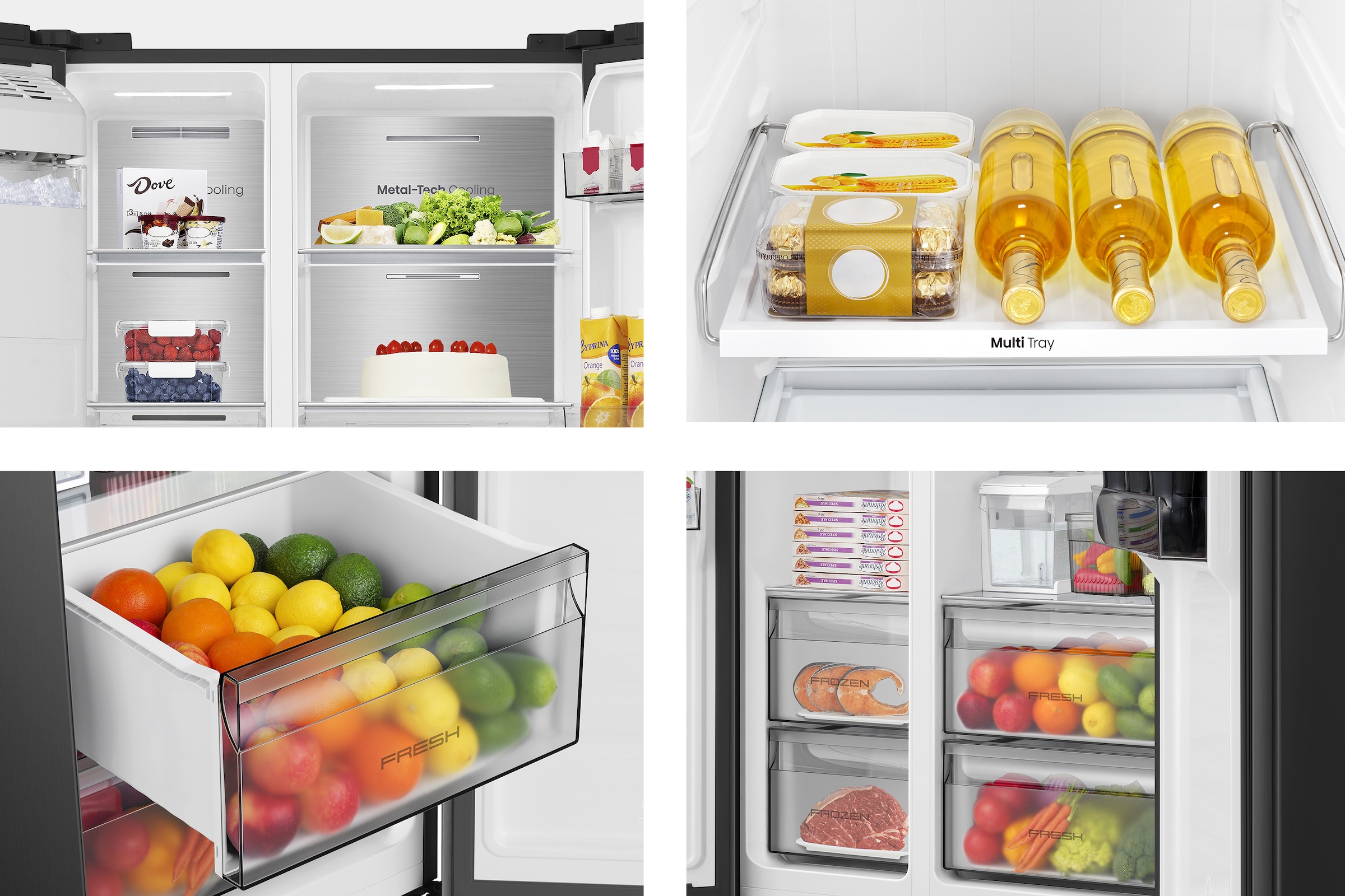 Hisense Side-by-Side »MS91528FC« 178,6 cm hoch 91,1 cm breit mit Wasser-/Eisspender, kein Festwasseranschluss dank Tank