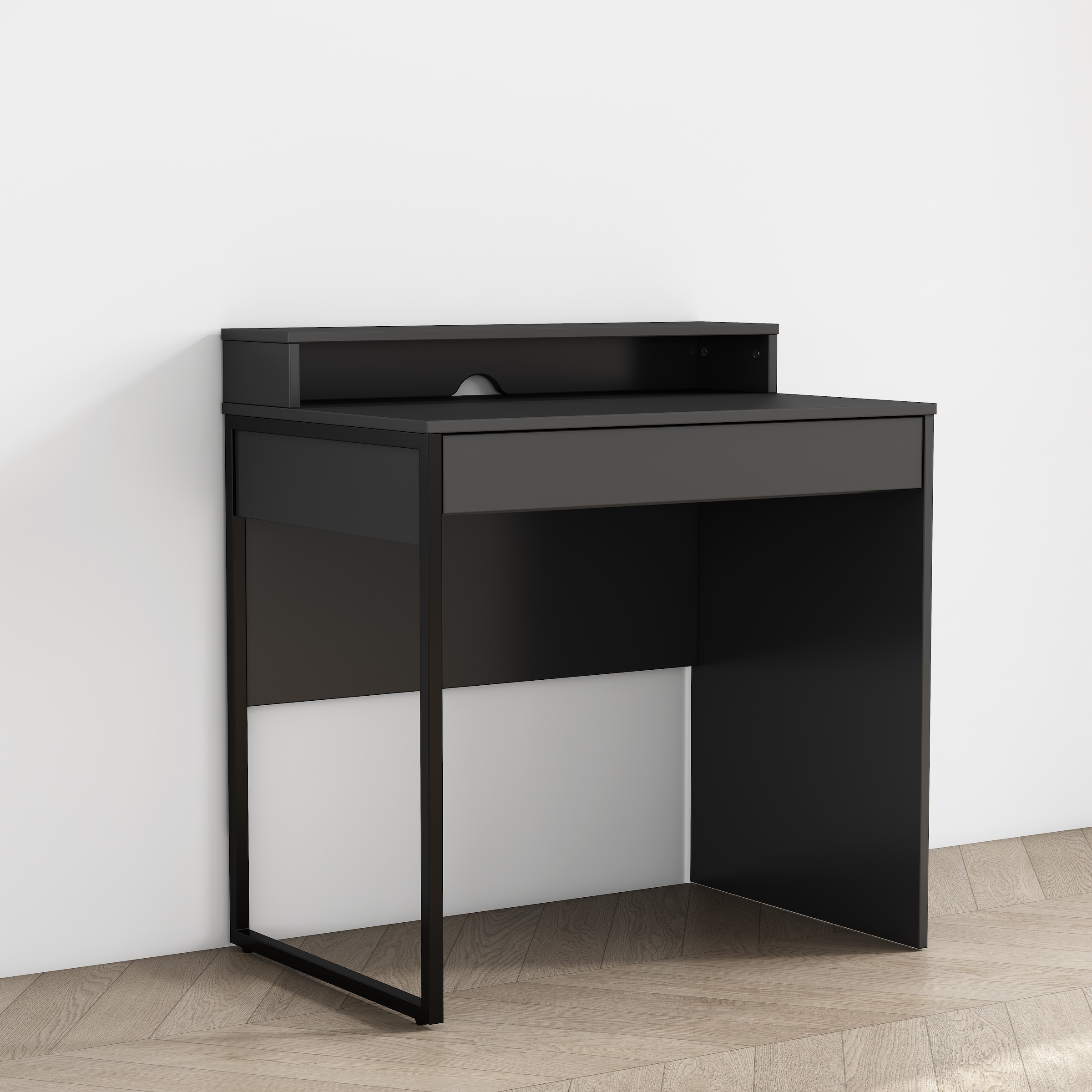OTTO home Schreibtisch »Moid, Computertisch in modernem Design« Breite 80 cm, mit Schublade, Kabeldurchlass & Metallkufe