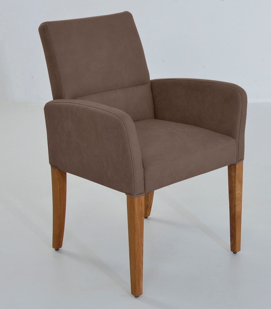 K+W Komfort & Wohnen Armlehnstuhl »GOBY« () 4-Fuß-Armlehnenstuhl mit Füßen in Wildeiche geölt, mit Polsterung