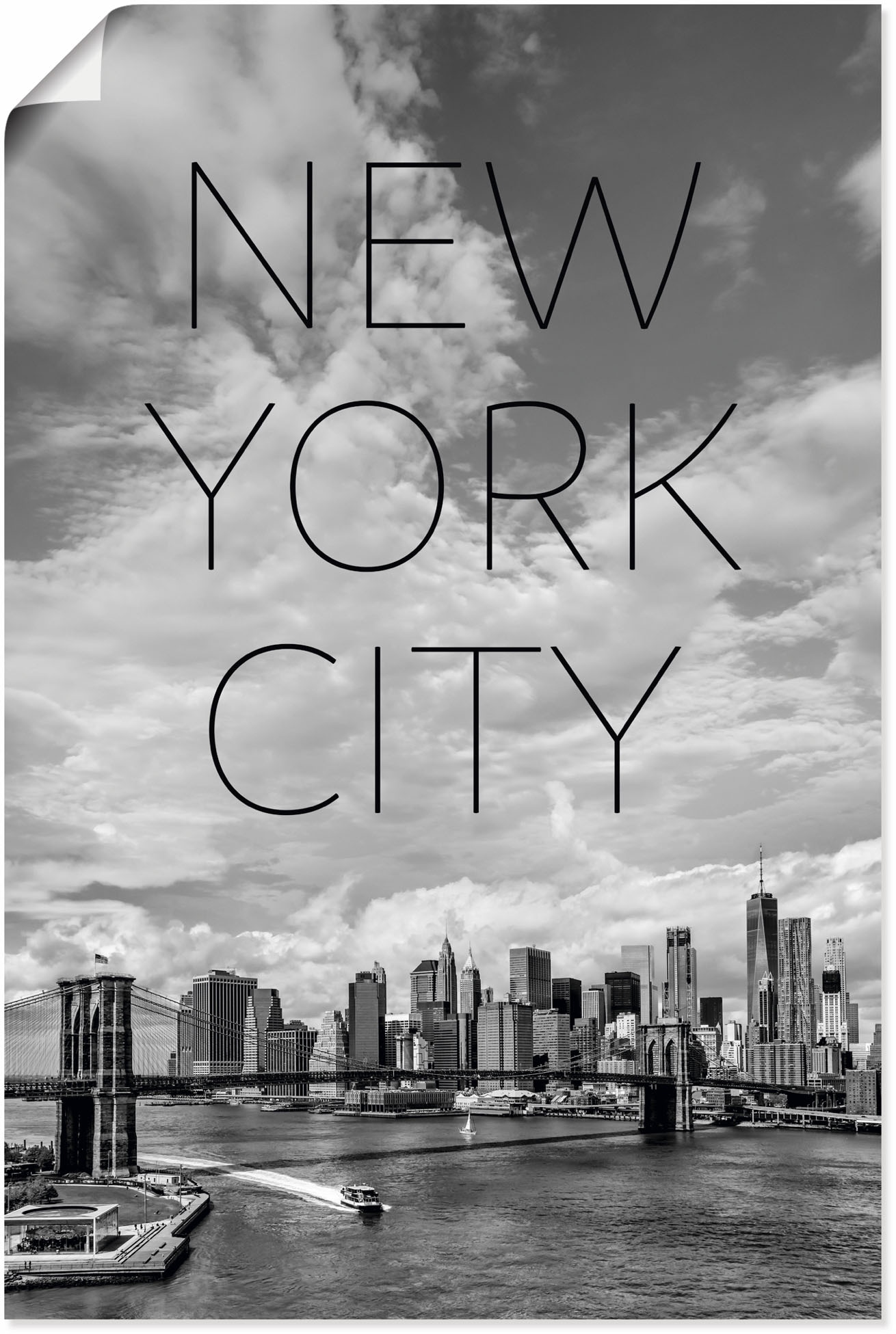 Artland Wandbild »NYC Brooklyn Bridge & Lower Manhattan«, New York, (1 St.),  als Alubild, Leinwandbild, Wandaufkleber oder Poster in versch. Größen  bequem kaufen