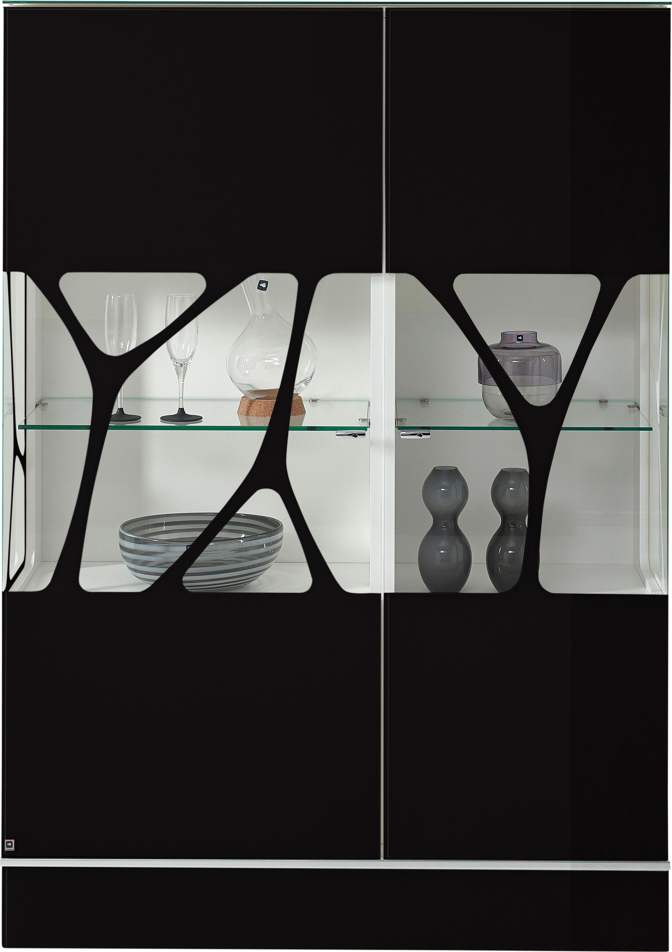 LEONARDO Highboard »CUBE«, mit Genetics, wahlweise mit Beleuchtung, Höhe 157 cm