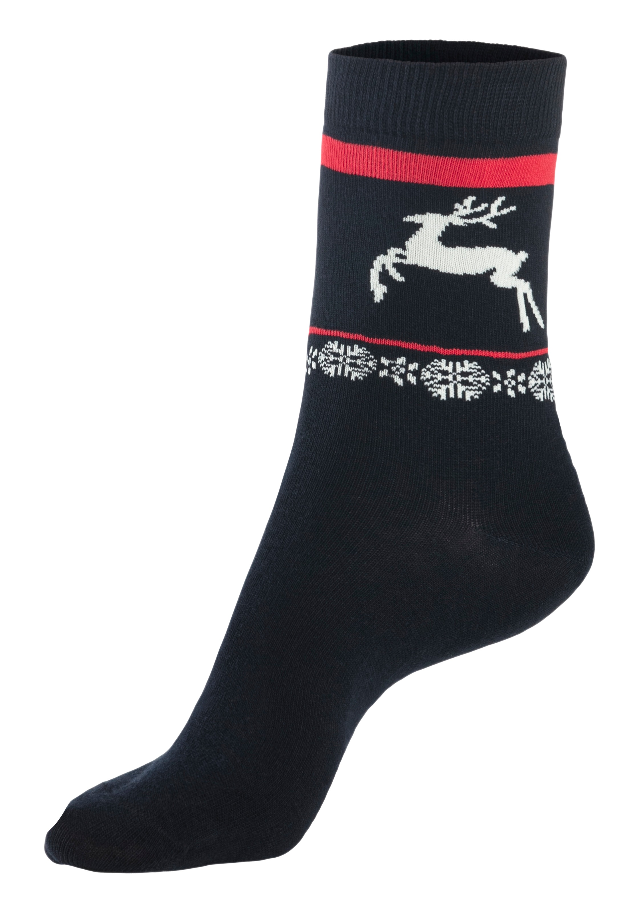 H.I.S Basicsocken, (Packung, 3 Paar), mit Wintermotiven