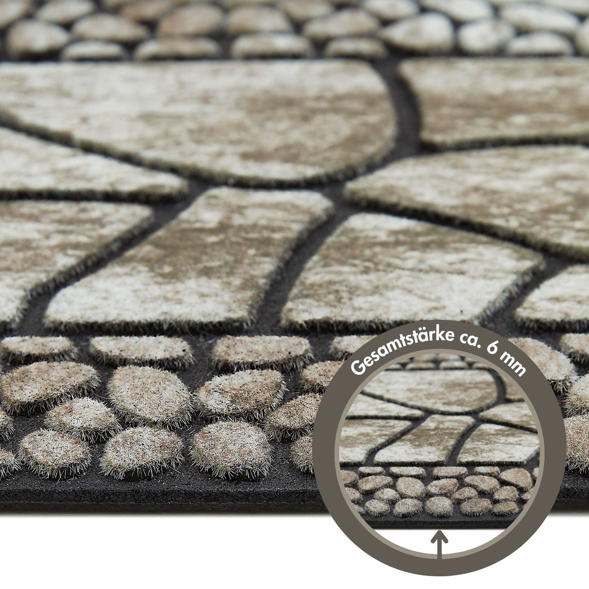 Andiamo Stufenmatte »Outdoor, 2er Set« rechteckig 6 mm Höhe Outdoor-Stufenmatten, Stein Motiv, Gartenbereich, Außenbereich