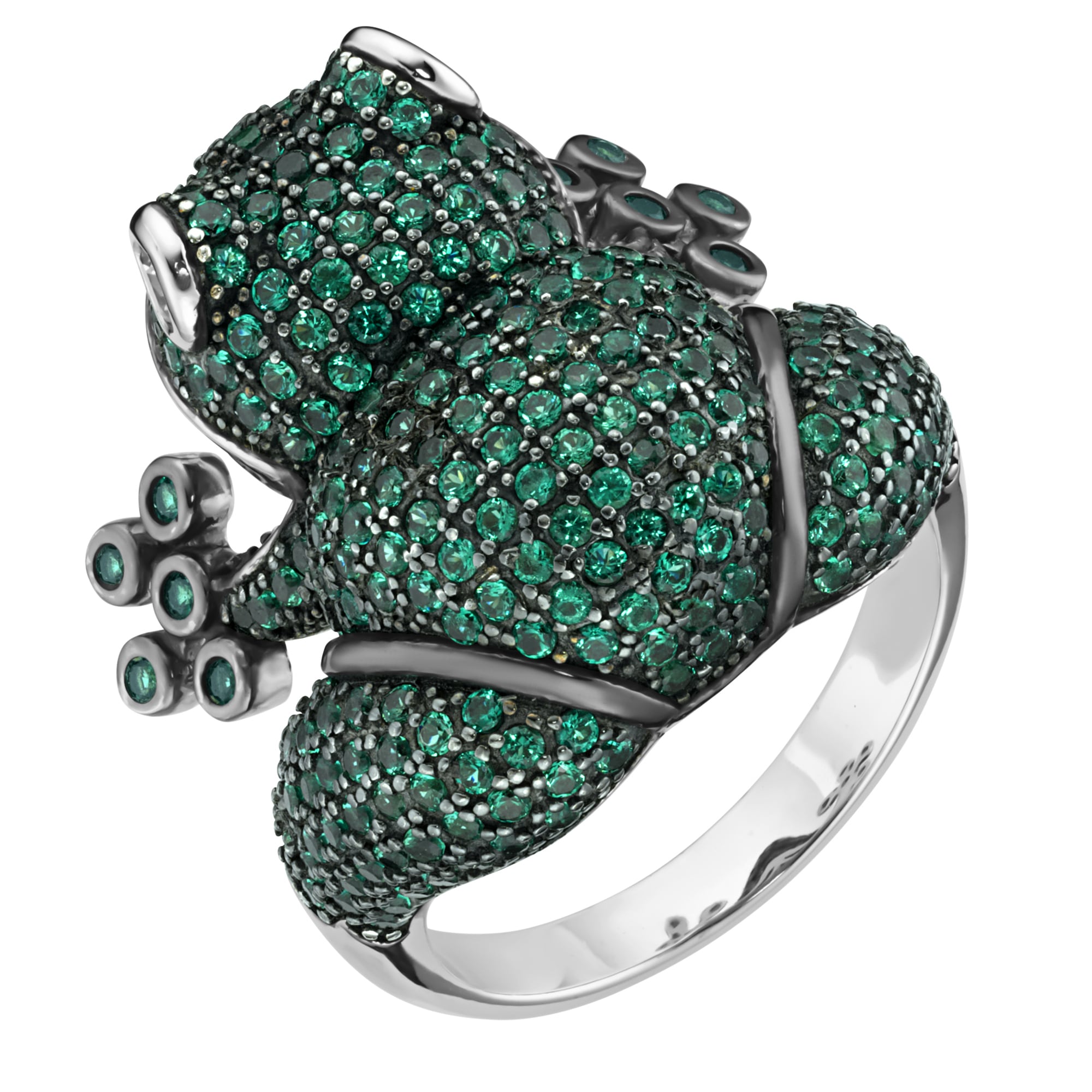 GIORGIO MARTELLO MILANO Silberring »Ring Frosch mit weißen und grünen Ziersteinen, Silber 925«