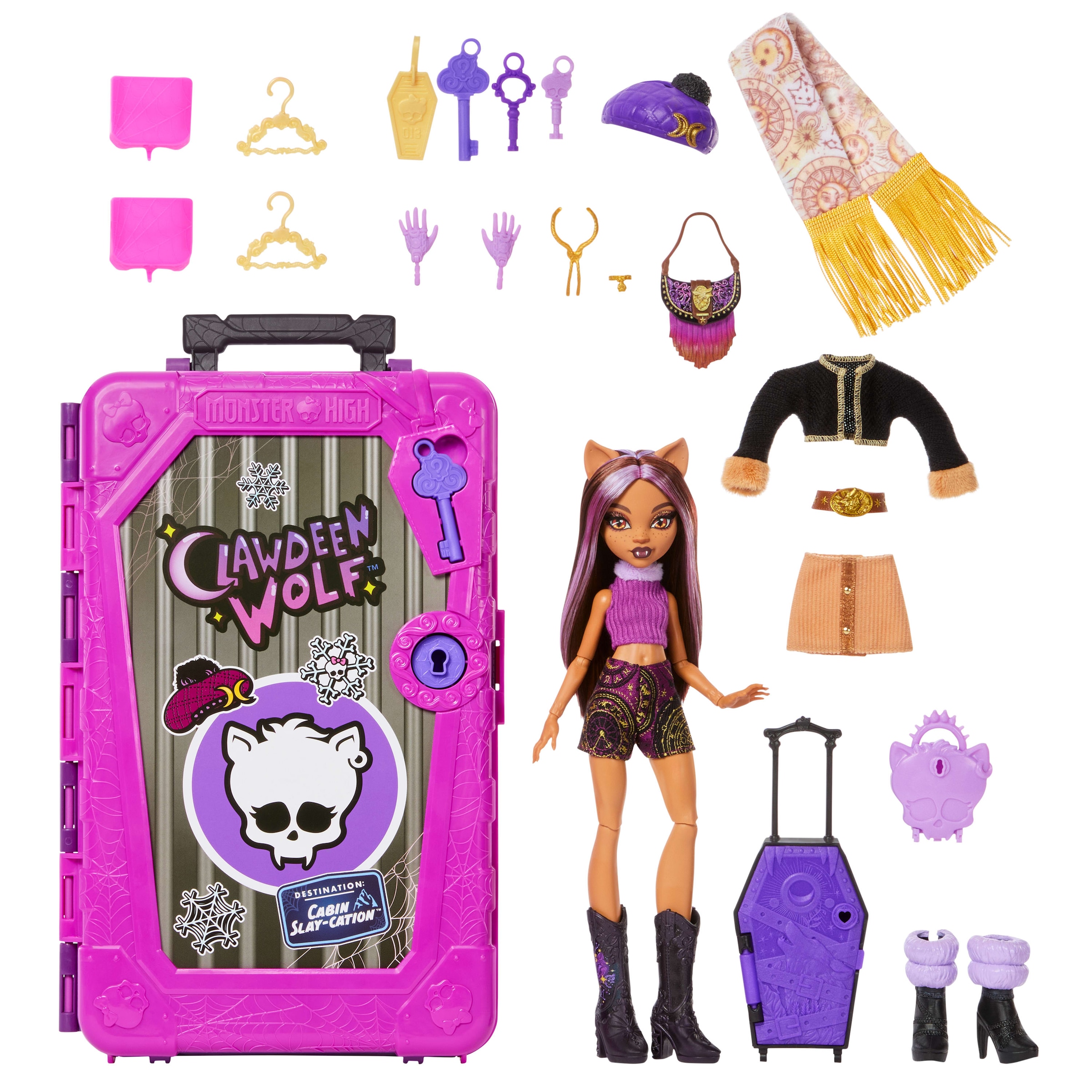 MonsterHigh™ Anziehpuppe »Monster High Skulltimate Secrets Hütten-Gruselurlaub, Clawdeen Wolf«
