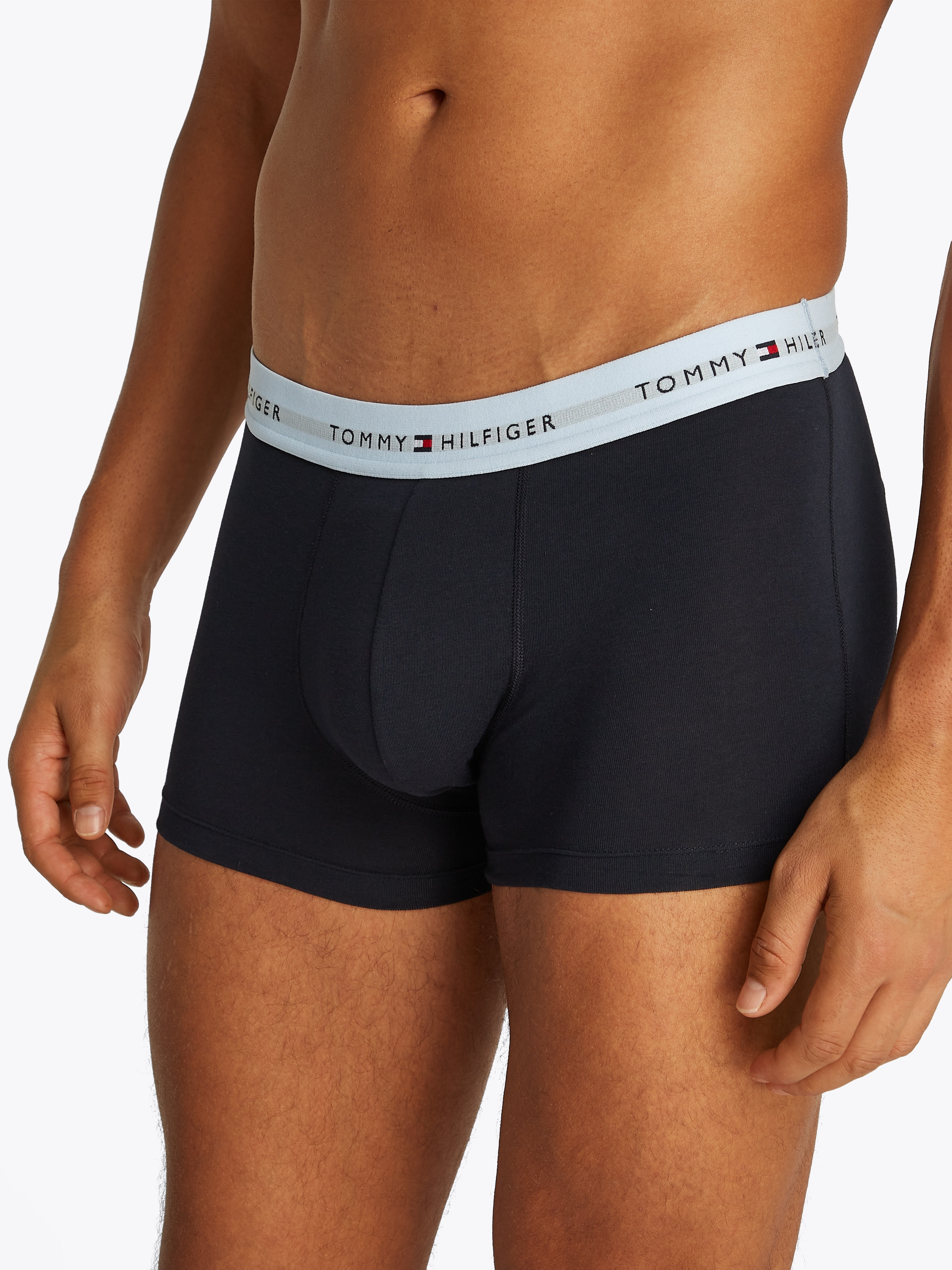Tommy Hilfiger Underwear Trunk »3P WB TRUNK«, (Packung, 3 St., 3er-Pack), mit kontrastfarbenem Logobund