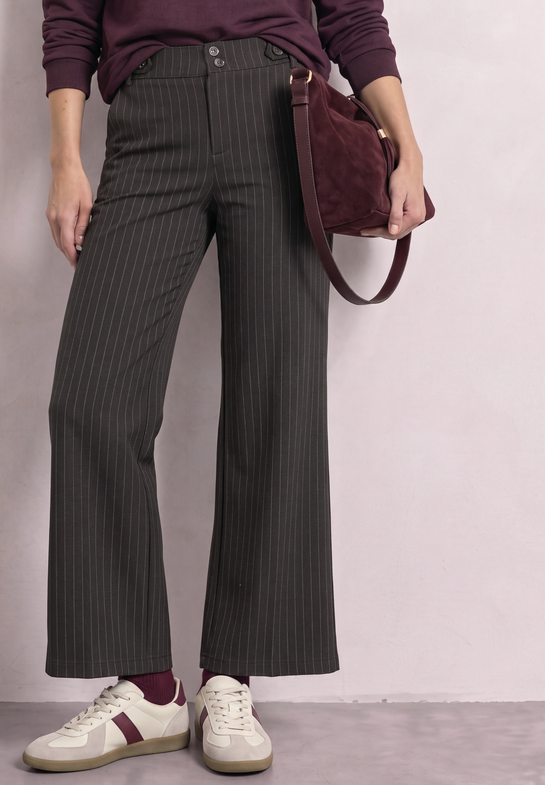 STREET ONE Stoffhose »Style Emee«  mit Streifen und weitem Bein